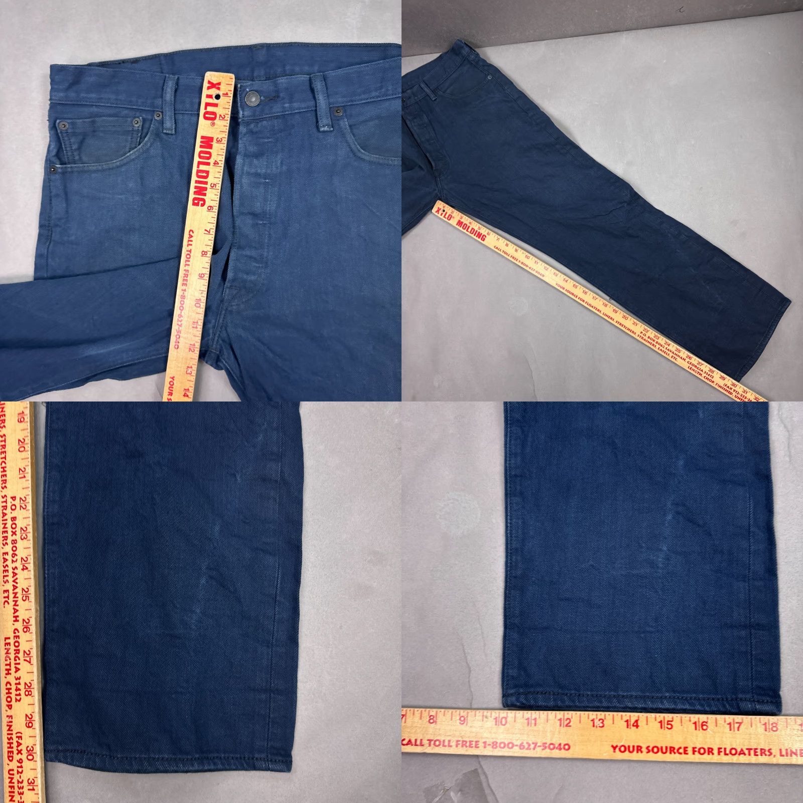 Levi's Levis 501 Jeans Mens 36x30 Blue Denim Button Fly Distressed Size US 36 / EU 52 - 10 Thumbnail