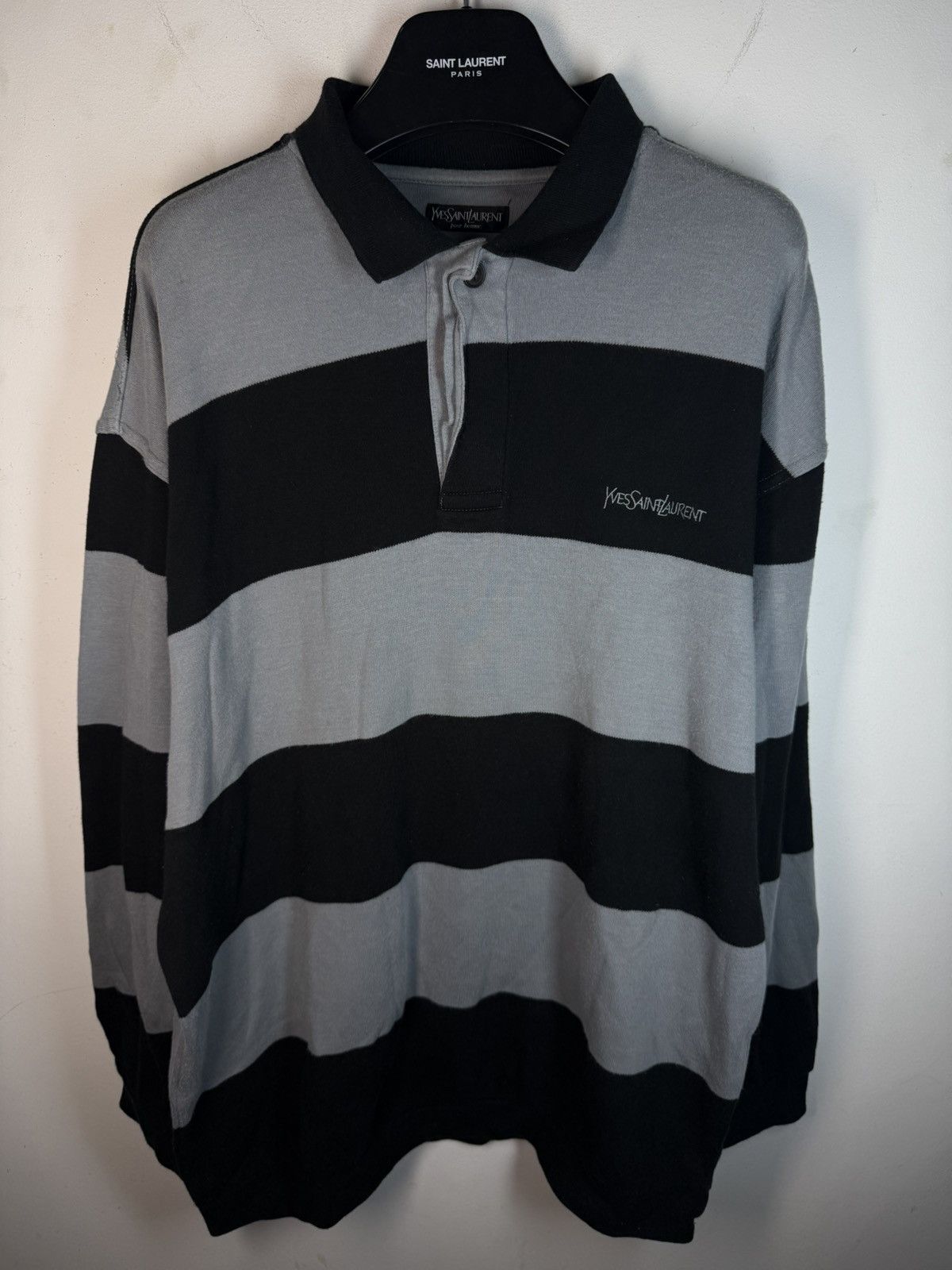 Yves Saint Laurent 90s YSL Sweatshirt 1/4 Button YSL Sweater Size US XL / EU 56 / 4 - 2 Thumbnail
