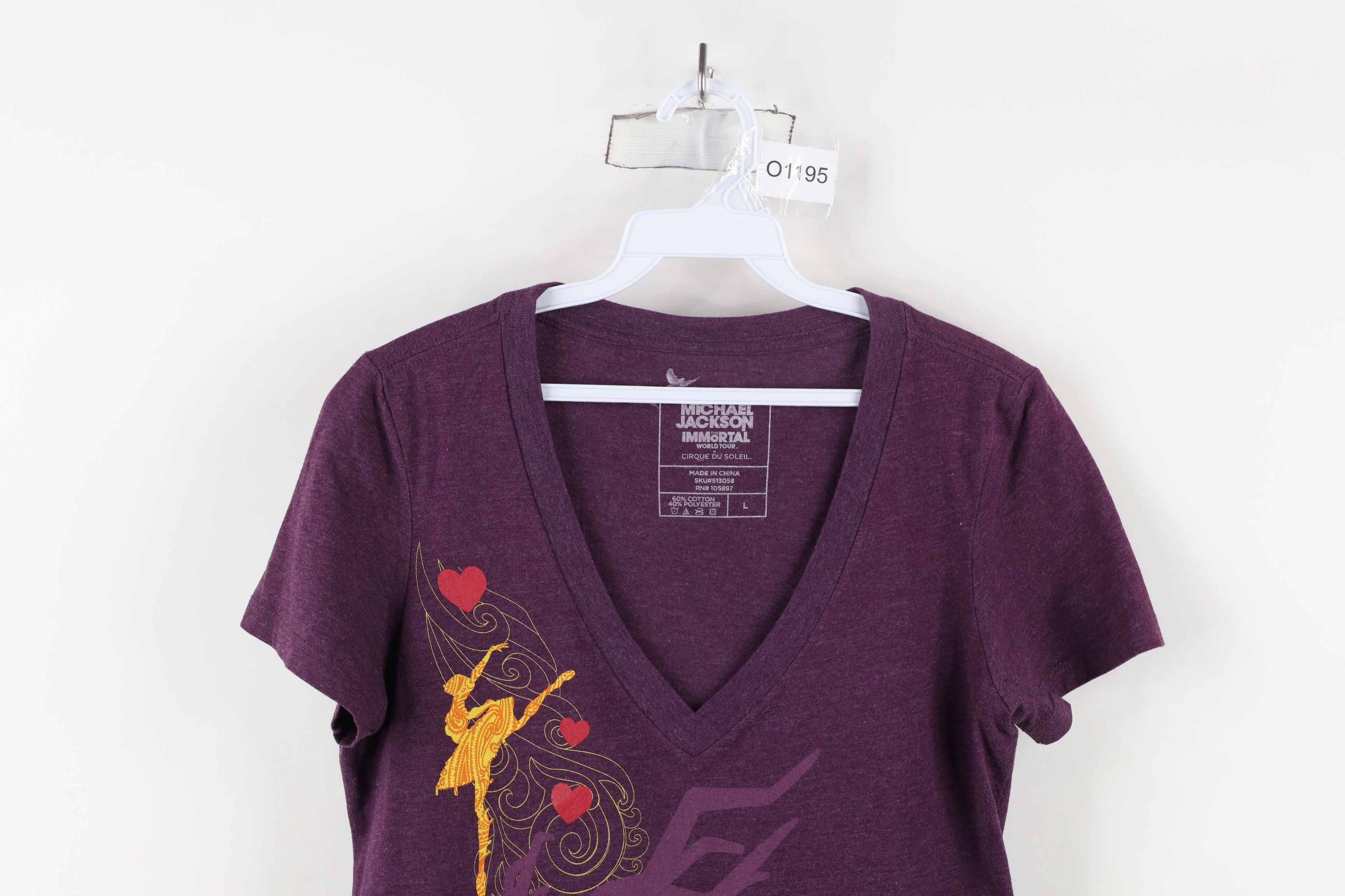 Vintage Cirque Du Soleil Michael Jackson Immortal V-Neck T-Shirt Size L / US 10 / IT 46 - 2 Thumbnail