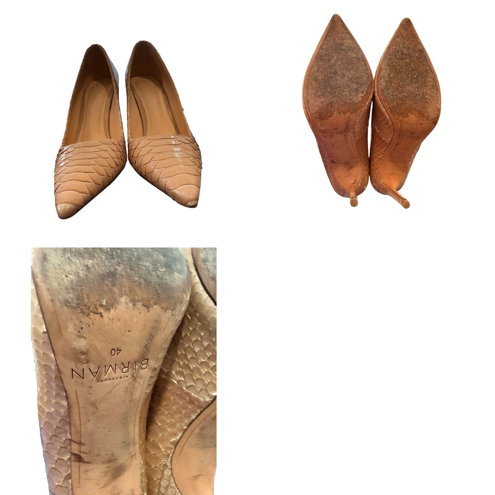 Alexandre Birman Alexandre Birman Womens Snakeskin Heels Pumps Taupe Beige Size 9 40 READ Read Size US 9 / IT 39 - 8 Thumbnail