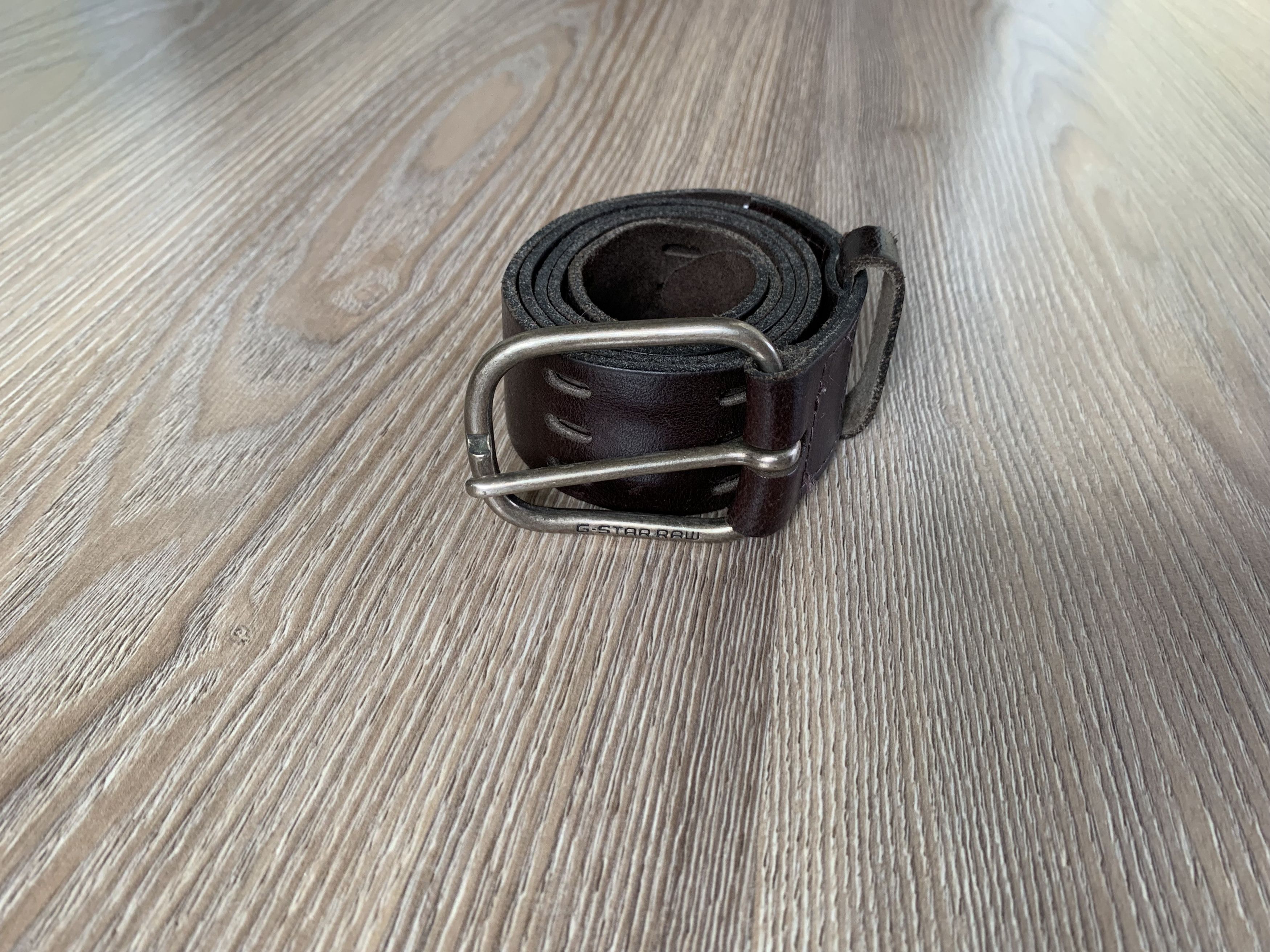 G-Star × Vintage G Star-Raw Brown Perforated Leather Belt Size ONE SIZE - 1 Thumbnail