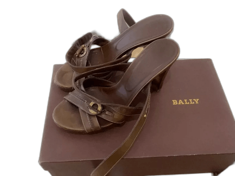 Bally Brown Leather Heeled Sandals by Bally Size US 6 / IT 36 - 1 Thumbnail