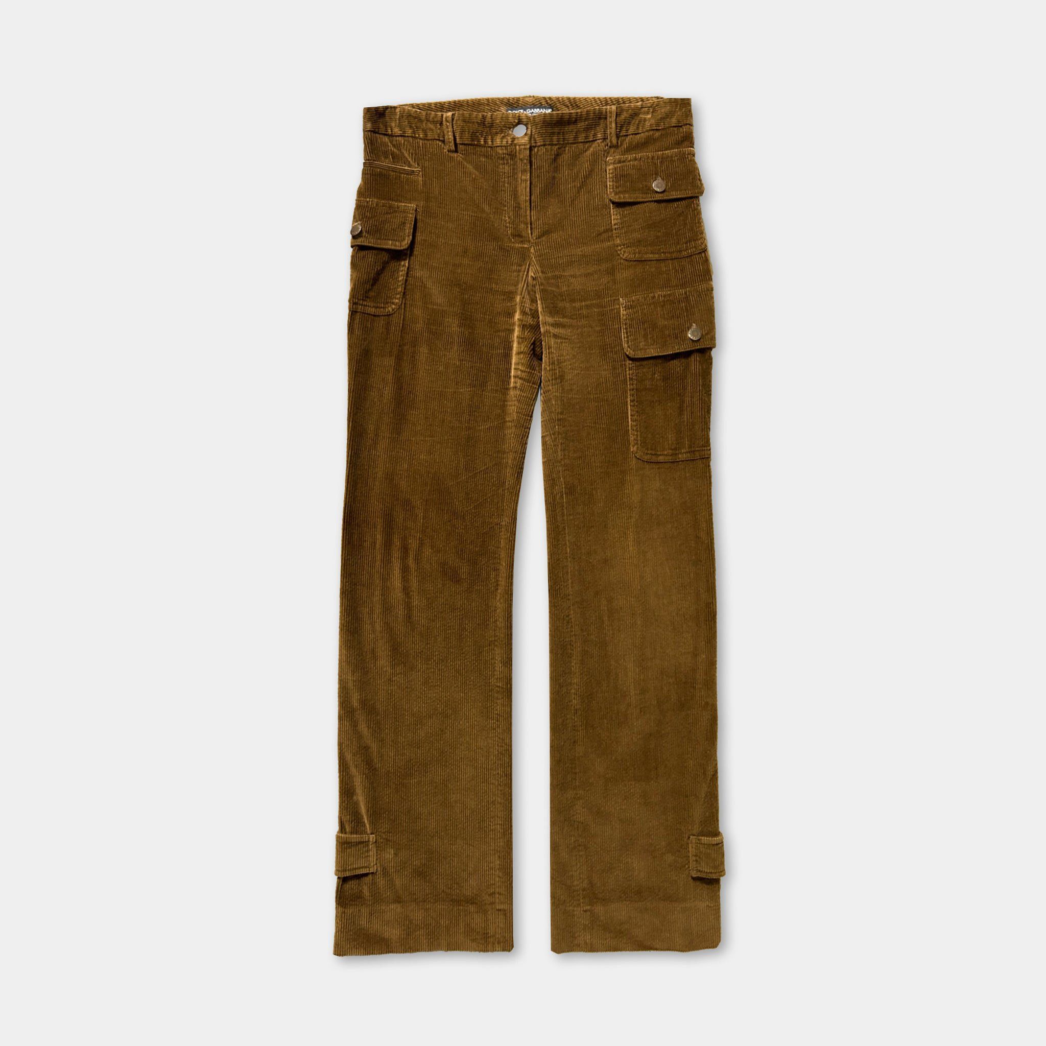 Dolce & Gabbana Dolce & Gabbana Brown Corduroy Cargo Pants Size US 32 / EU 48 - 1 Thumbnail