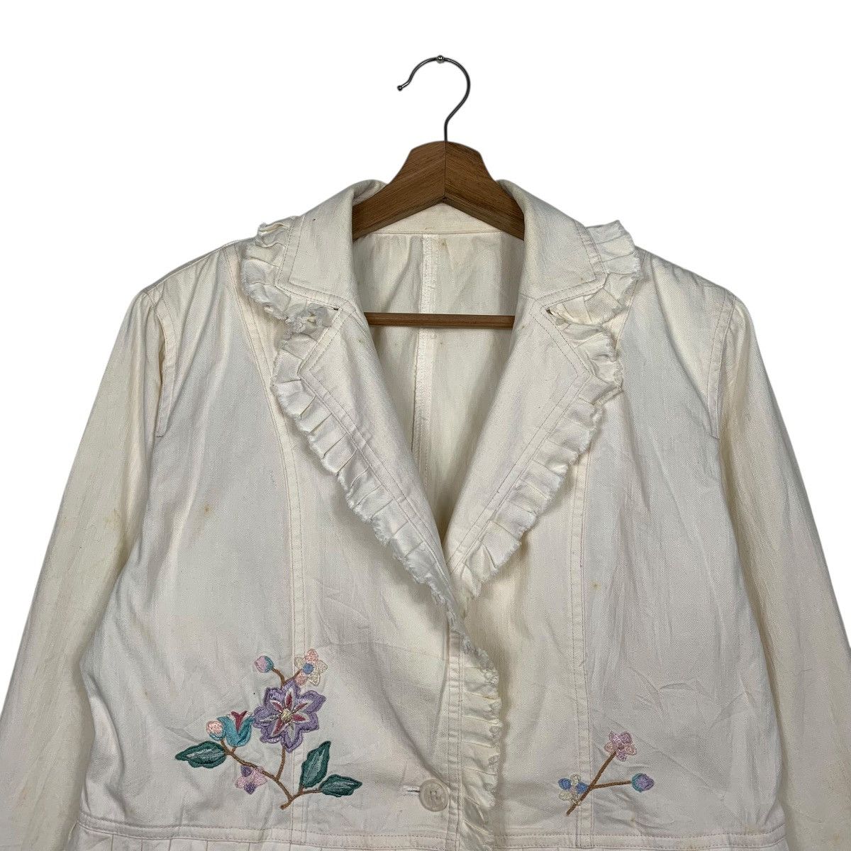 Japanese Brand E.Larin Flower Design Crop Jacket Size S / US 4 / IT 40 - 2 Thumbnail
