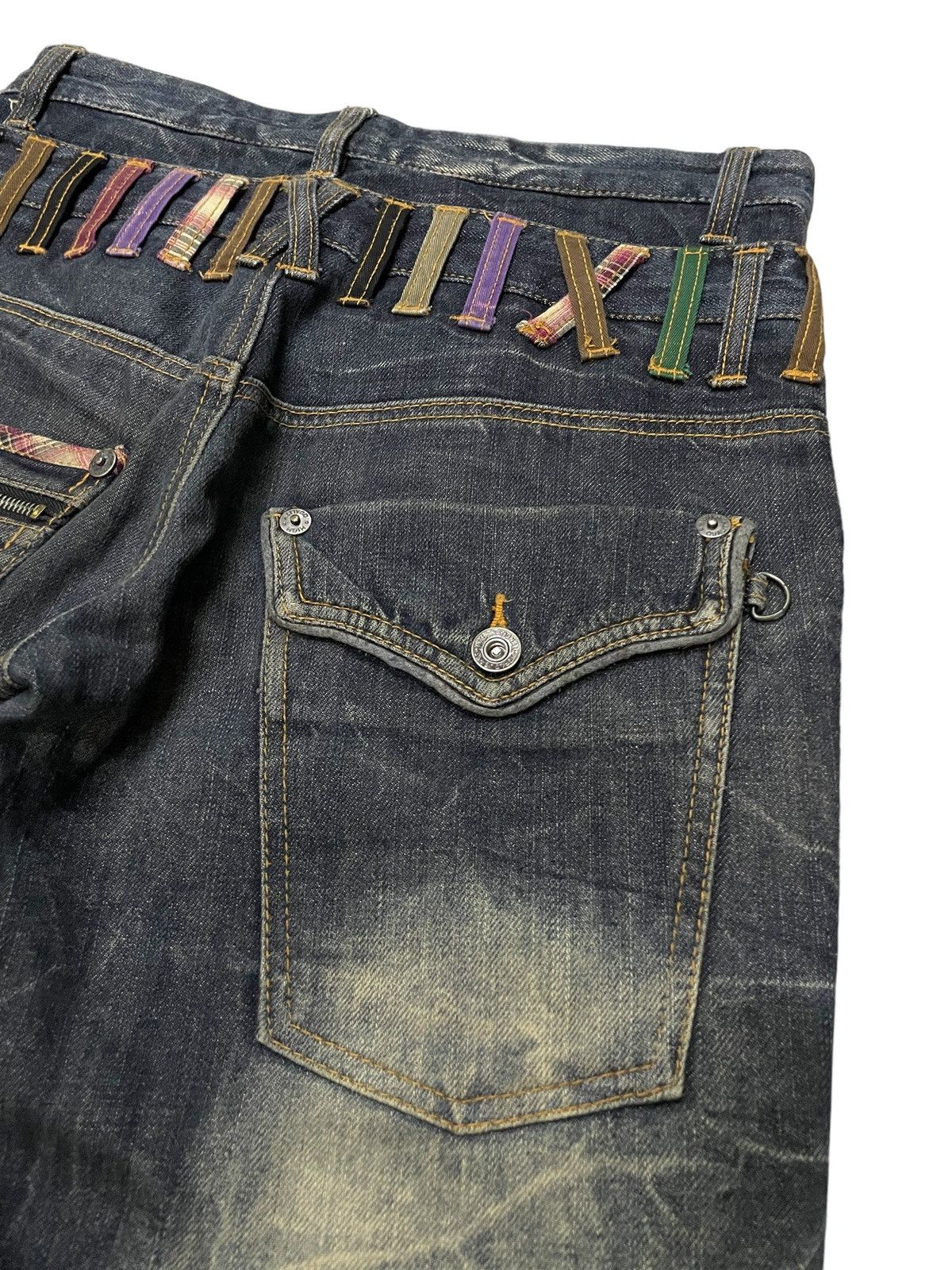 GOSTAR DE FUGA × Hysteric Glamour Nylaus Japan Mud Wash Double Waist Claw Mark Jeans Size US 30 / EU 46 - 22 Thumbnail
