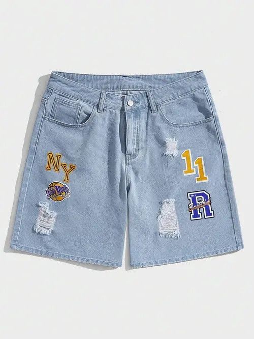 Jean Ripped Y2k Shorts Jorts Distressed Denim Size US 30 / EU 46 - 4 Thumbnail