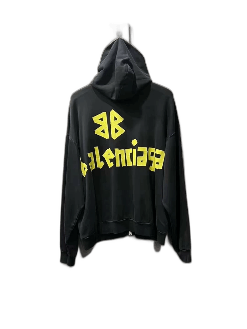 Balenciaga Balenciaga tape Logo zipper destroys hoodie-2507 Size US S / EU 44-46 / 1 - 1 Thumbnail