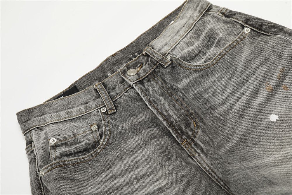 Vintage Punk ink-splashed washed gradient distressed straight jeans Size US 32 / EU 48 - 3 Thumbnail