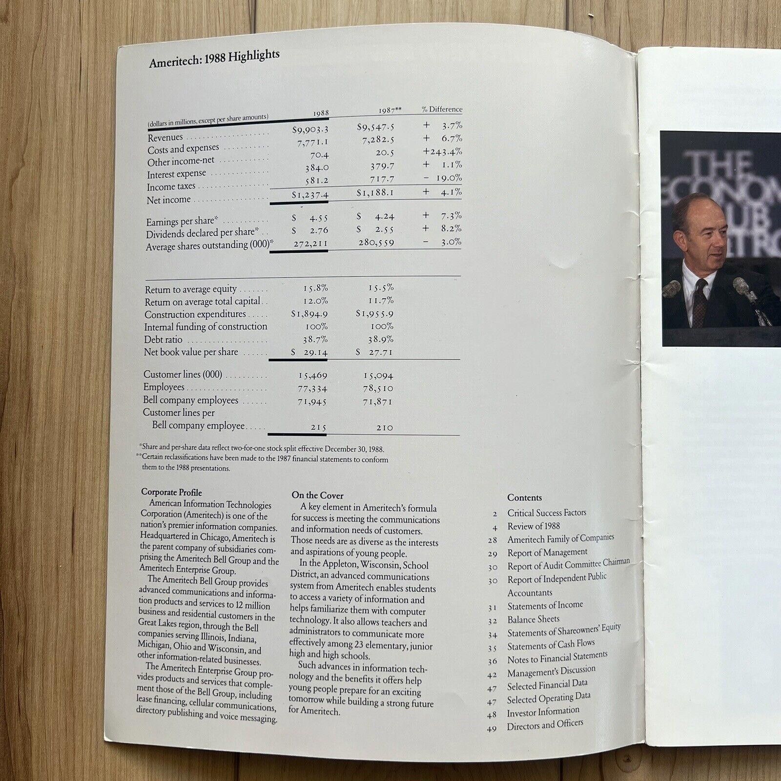 Microsoft VTG Ameritech Annual Report 1988 VTG Computer Business RARE Size ONE SIZE - 6 Thumbnail