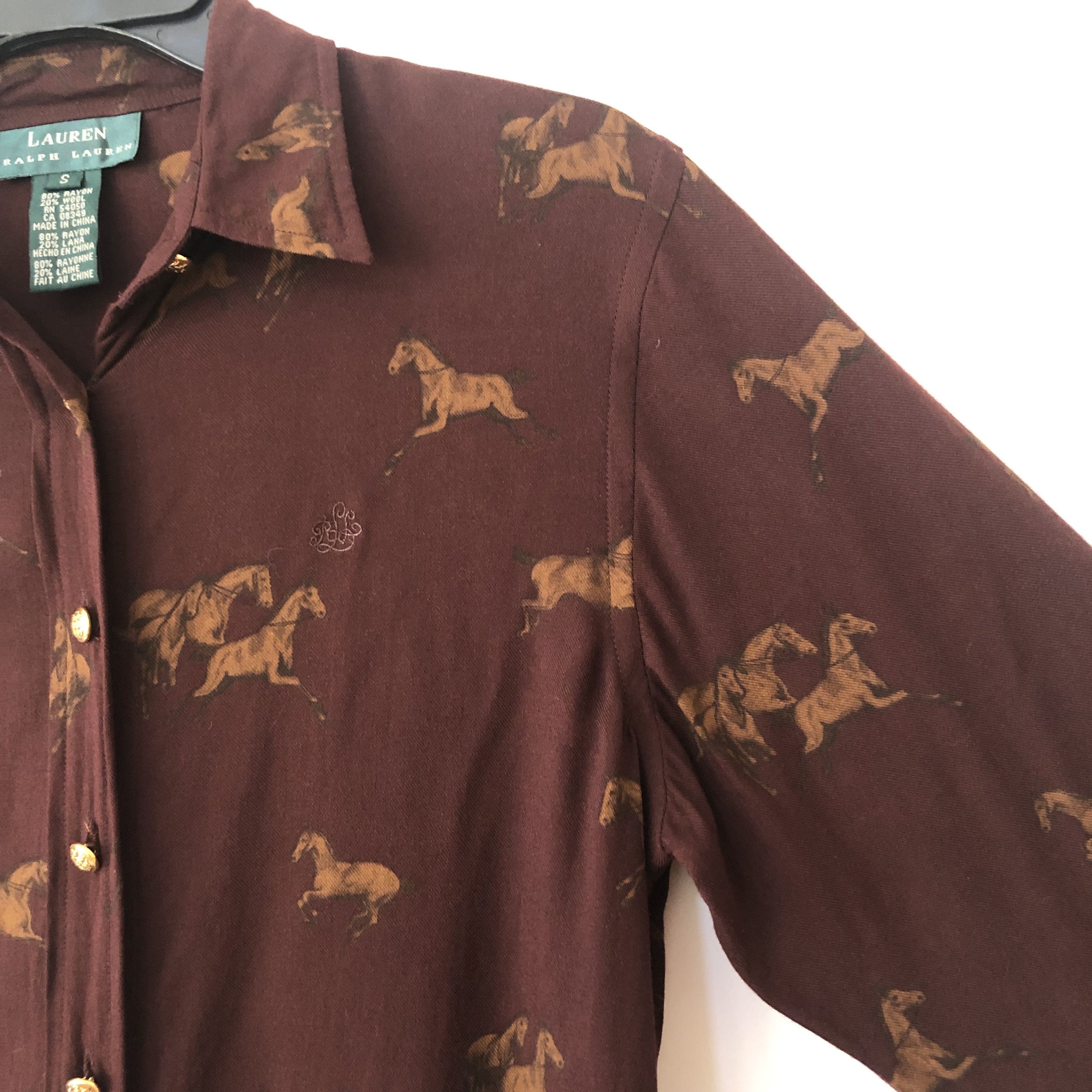 Lauren Ralph Lauren Lauren Ralph Lauren Women's Shirt Horse Print Rayon/Wool Size S / US 4 / IT 40 - 9 Thumbnail