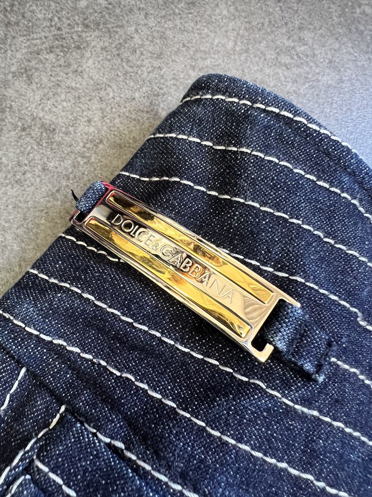 Dolce & Gabbana Dolce&Gabbana 00's heavy denim Striped Blazer and Pants Suit Size M / US 6-8 / IT 42-44 - 7 Thumbnail