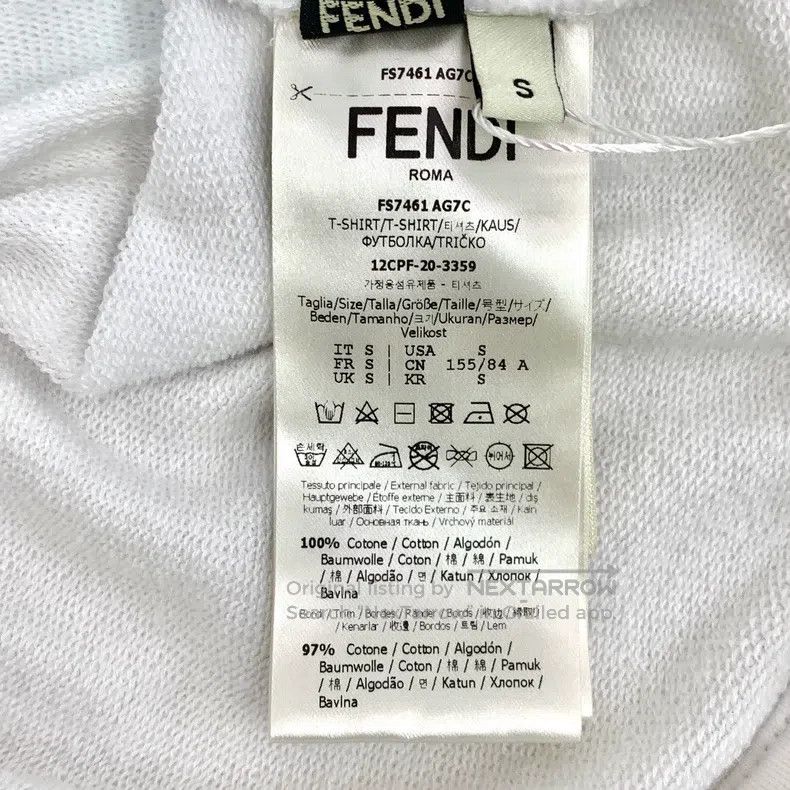 Fendi Fendi White logo letter embroidery cotton round neck long Size S / US 4 / IT 40 - 7 Thumbnail