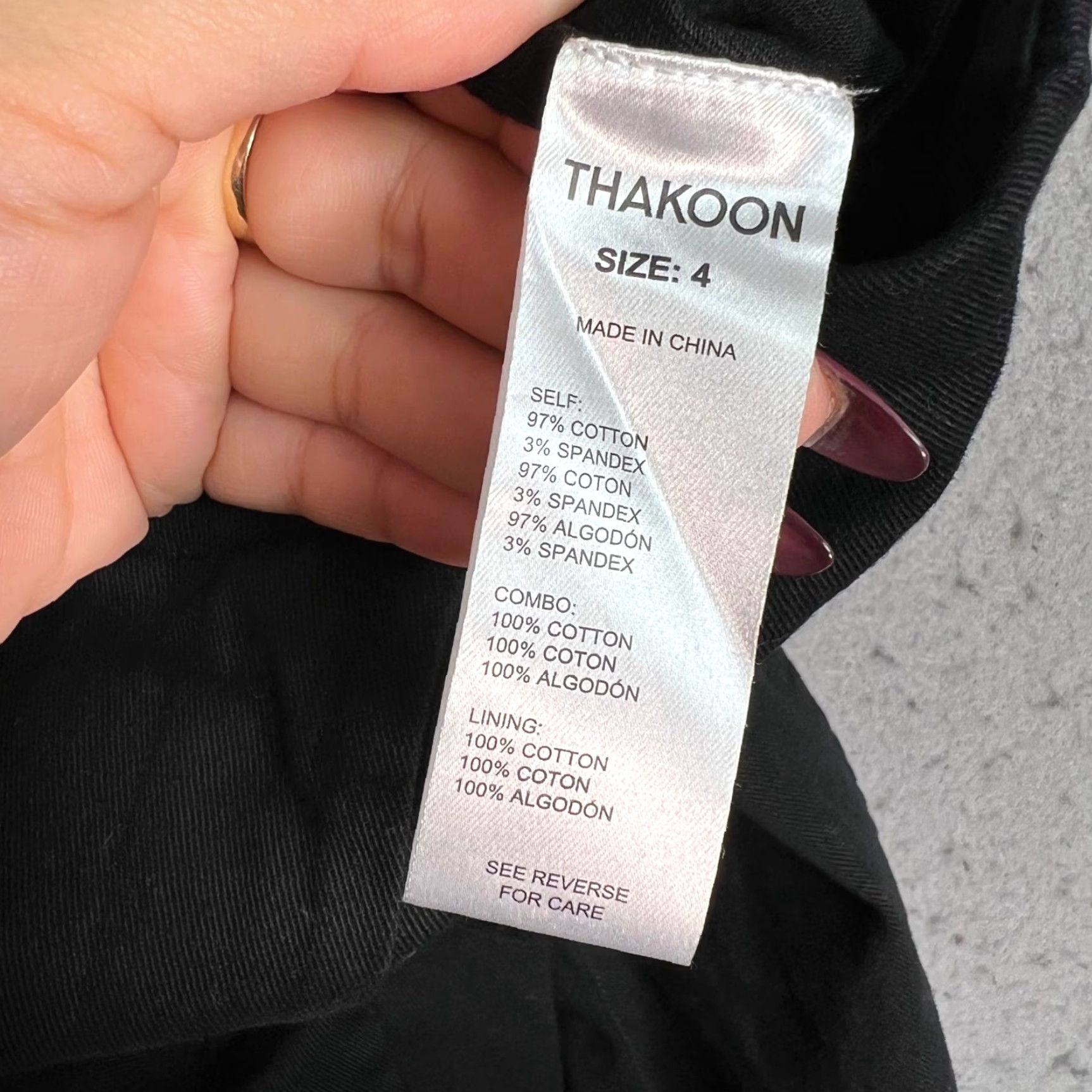 THAKOON Thakoon Womens Size 4 Black Wide-Leg Cotton Blend Chino Pants Size 27" / US 4 / IT 40 - 4 Thumbnail
