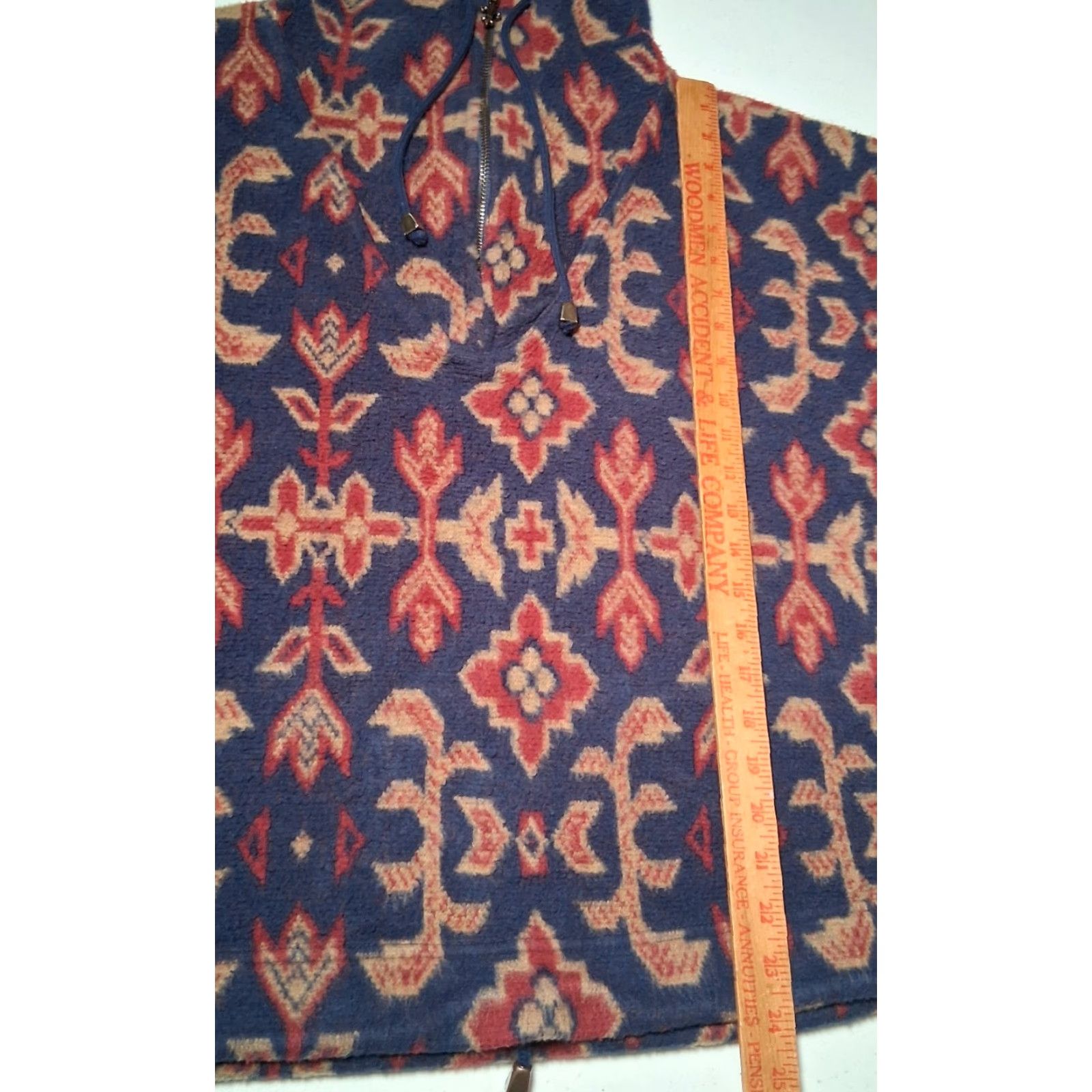 Express VINTAGE Express Tricot Fleece Shirt Jacket 90s Floral Blue Maroon Women S Pullover Zip Hooded Size S / US 4 / IT 40 - 5 Thumbnail