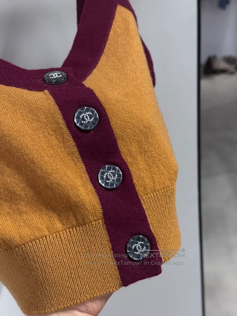 Chanel Chanel 21K wine red with bright yellow short knitted suspe Size XXS / US 00 / IT 34 - 6 Thumbnail