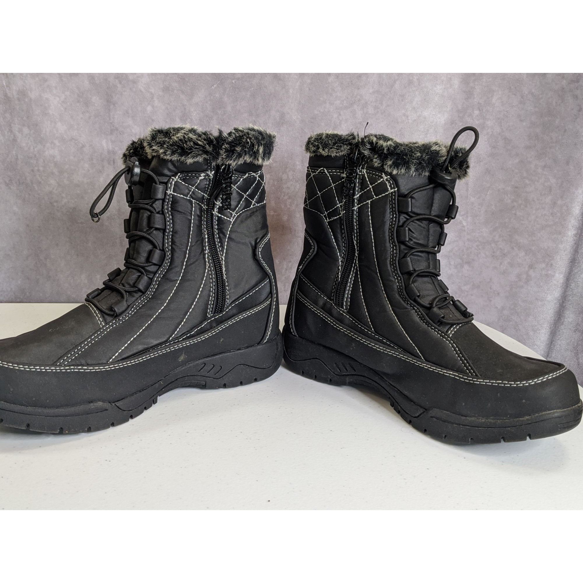 Other Totes Eve Black Snow Boots Size US 7 / IT 37 - 6 Thumbnail