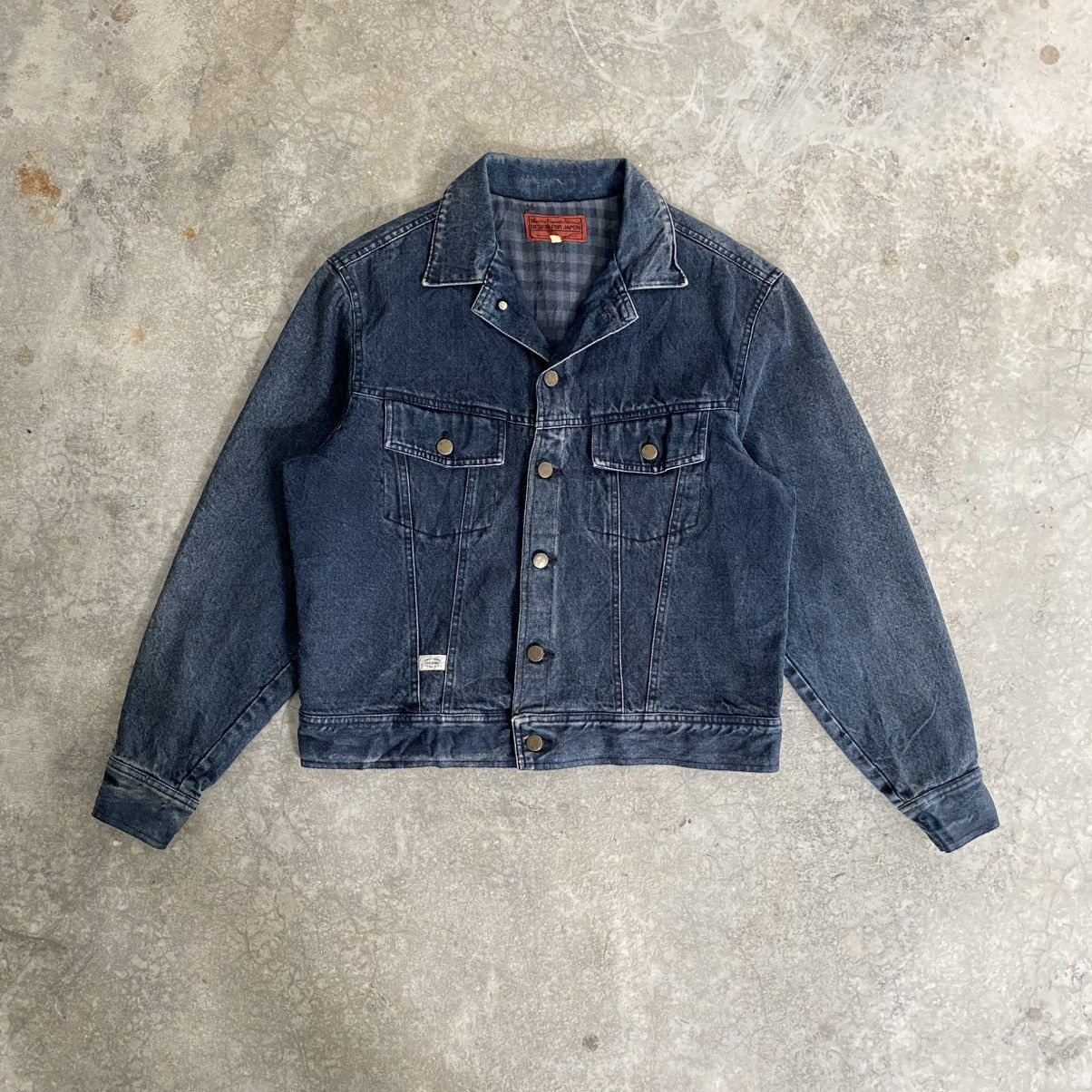 Marithe + Francois Girbaud 1980’s Vintage MFG Faded Black Lined Trucker Denim Jacket Size US M / EU 48-50 / 2 - 1 Thumbnail