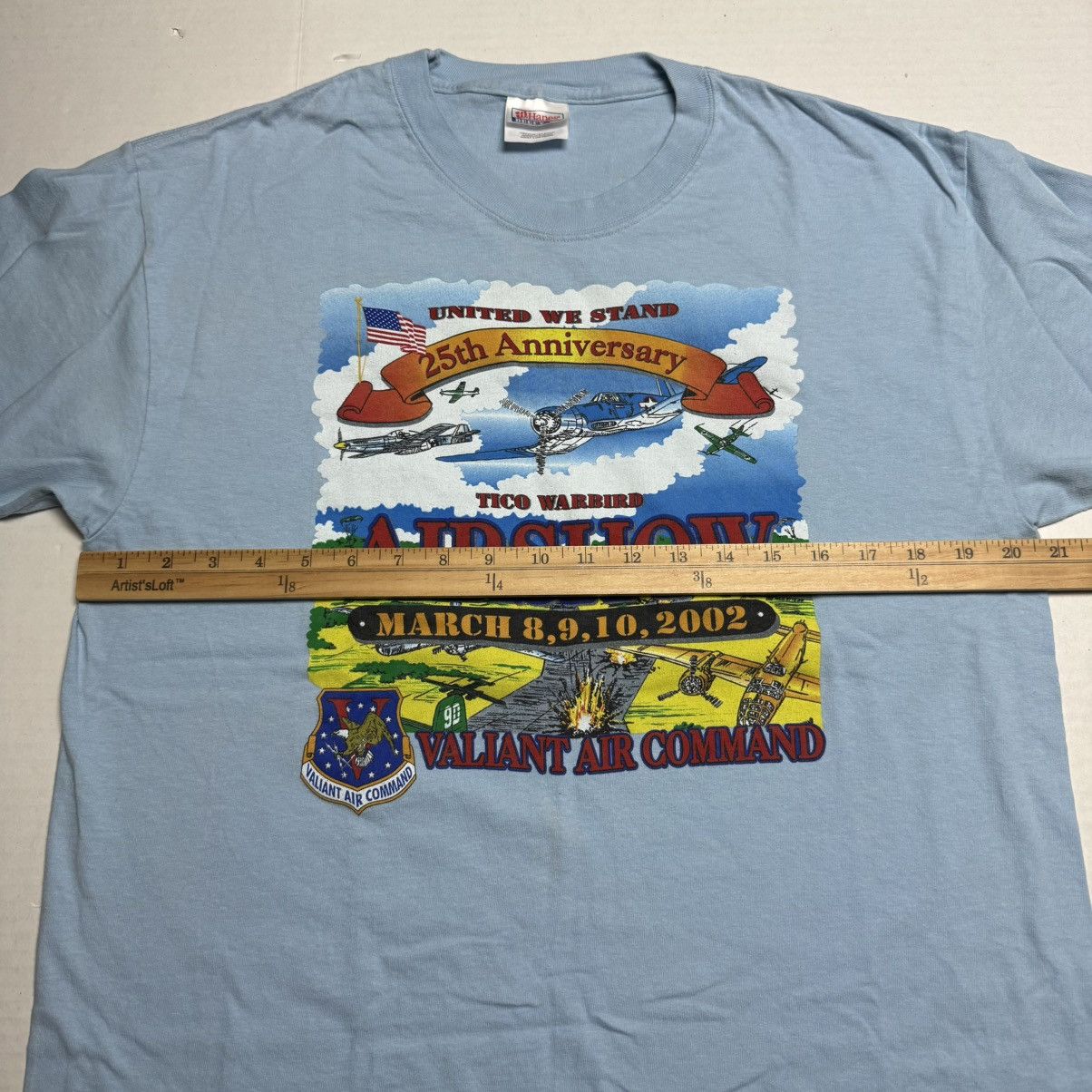 Hanes Vintage 2002 Tico Warbird Airshow Tee - Valiant Air Command Size US L / EU 52-54 / 3 - 5 Thumbnail