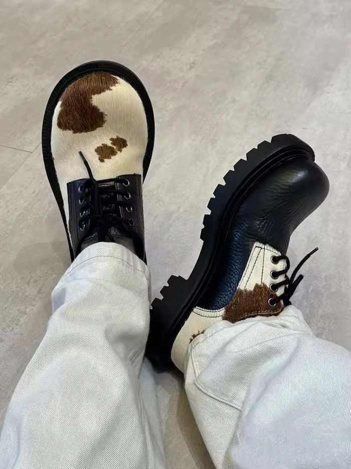 Other Streetwear Design High Street Cow Print Casual Leather Boots Size US 10.5 / EU 43-44 - 7 Thumbnail