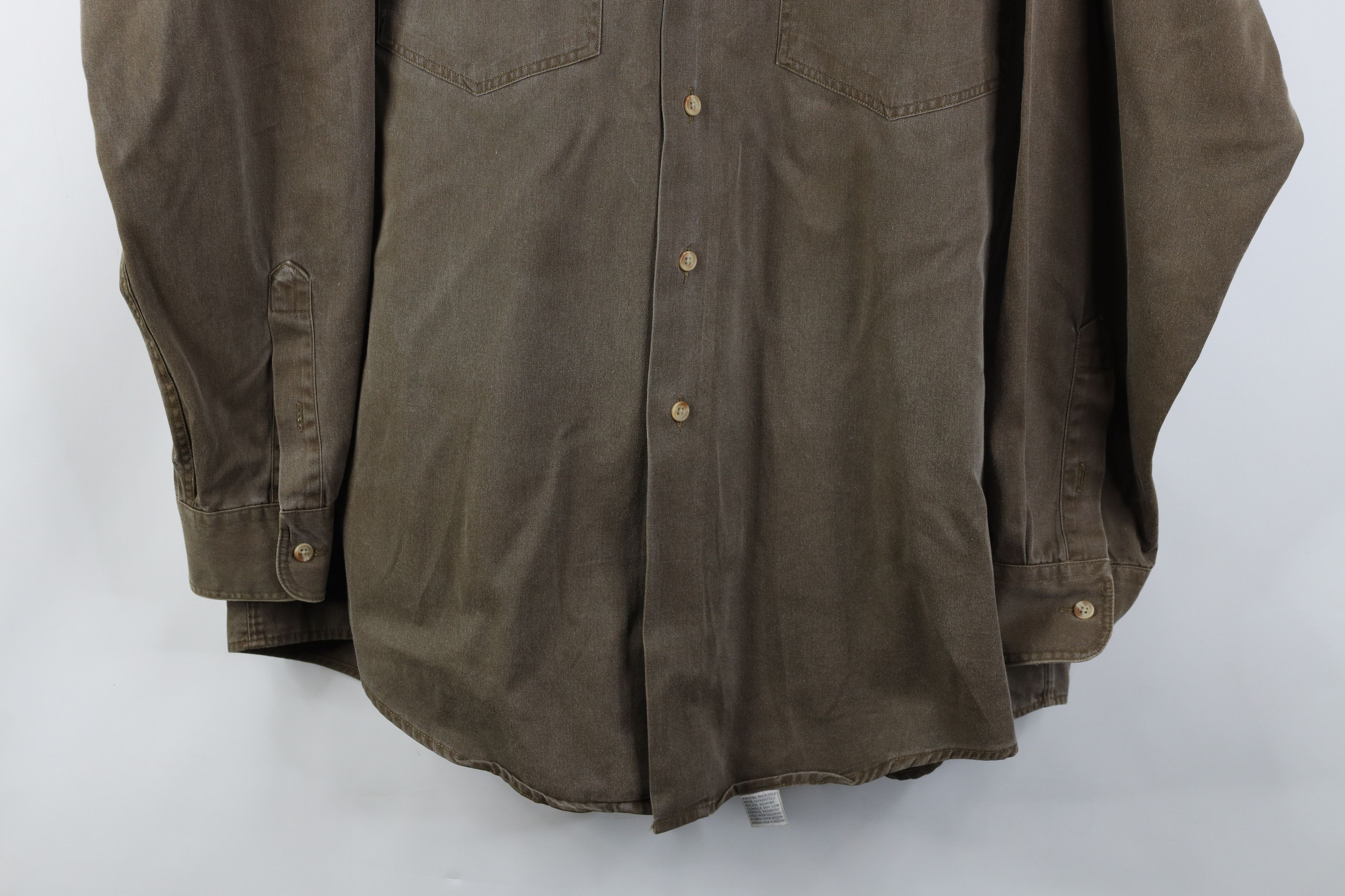 Vintage Vintage 90s Streetwear Pigment Dye Twill Collared Shirt Size US L / EU 52-54 / 3 - 3 Thumbnail
