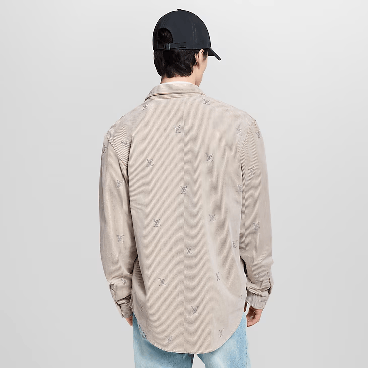 Louis Vuitton LV Blason Embellished Long-Sleeved Corduroy Shirt Size US M / EU 48-50 / 2 - 3 Thumbnail