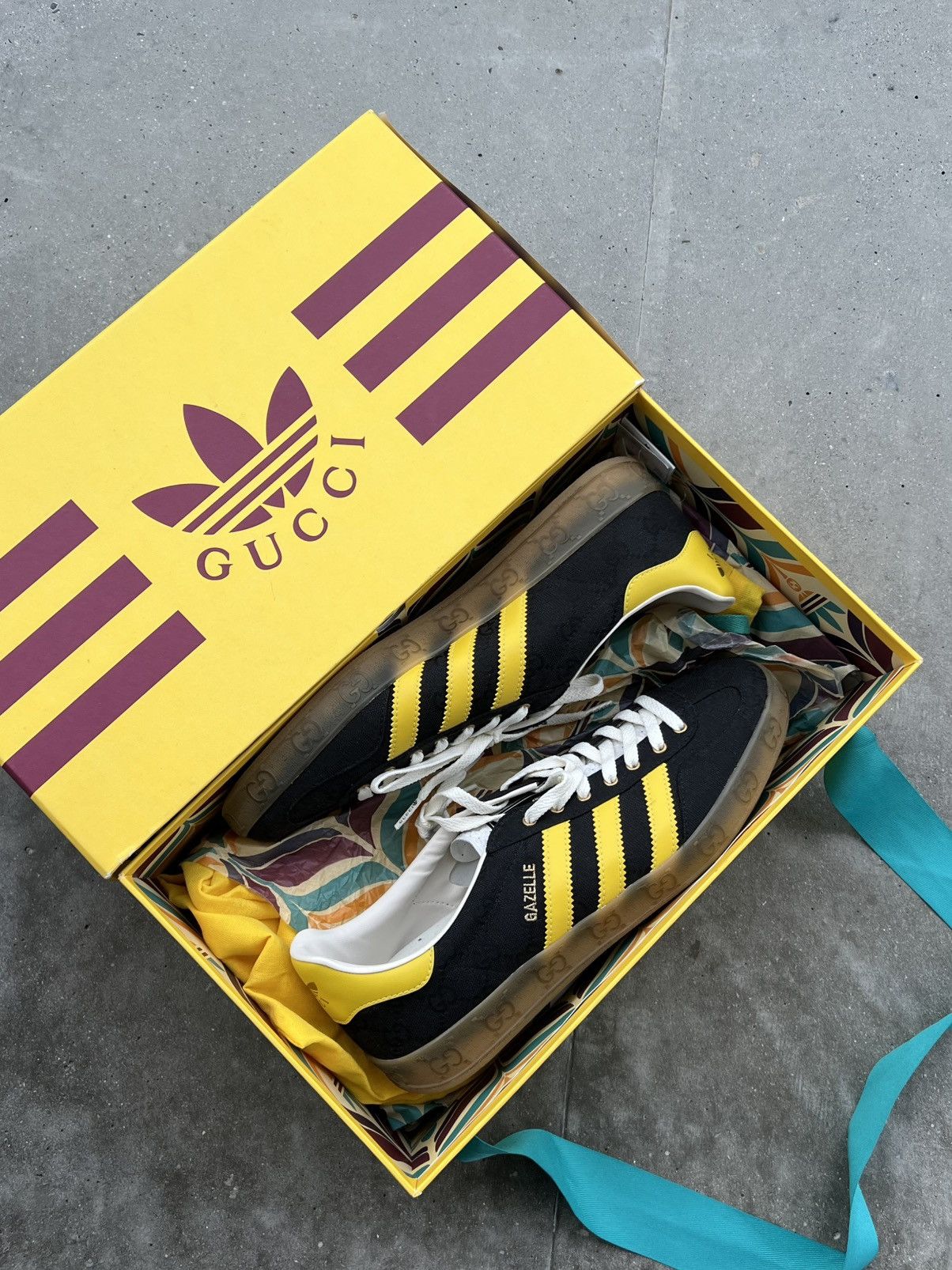 adidas gazelle silver green womens Adidas x Gucci Men's Gazelle Yellow Velvet Low Top Sneakers