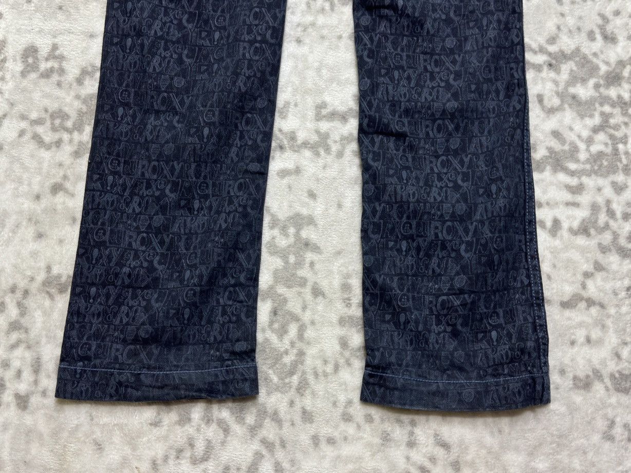 Quicksilver Vintage Roxy Monogram Graphic Bush Pants Low Rise Denim Size 32" / US 10 / IT 46 - 13 Thumbnail
