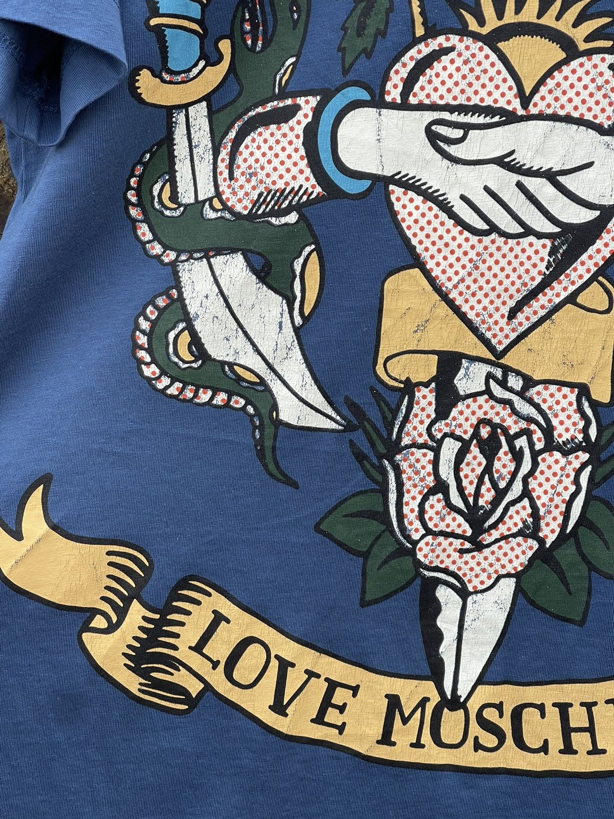 Ed Hardy × Moschino Love Moschino ed hardy style blue print t-shirt Size US M / EU 48-50 / 2 - 6 Thumbnail