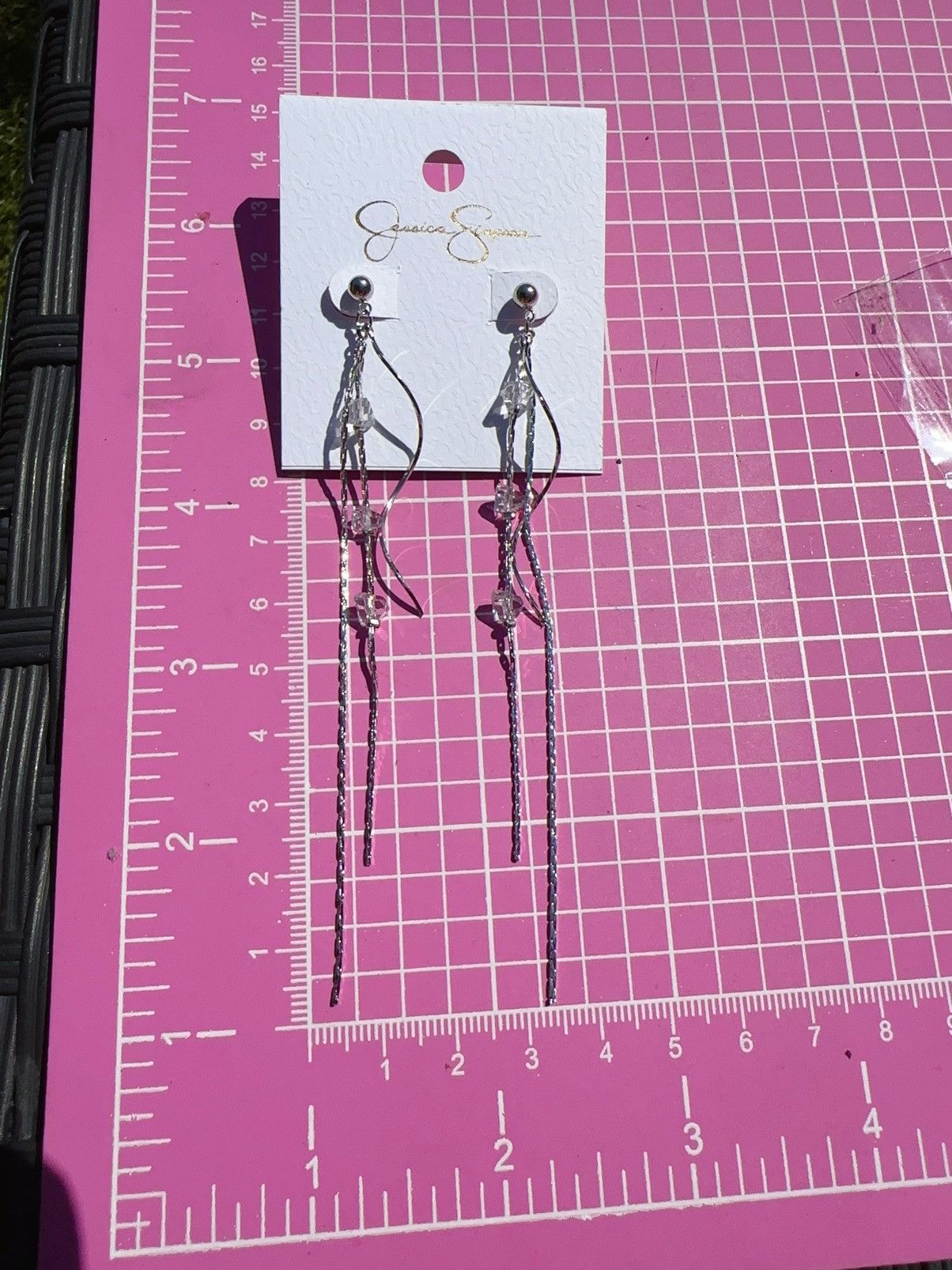 Jessica Simpson Jessica Simpson silver tone crystal diamonds tassels earri Size ONE SIZE - 5 Thumbnail