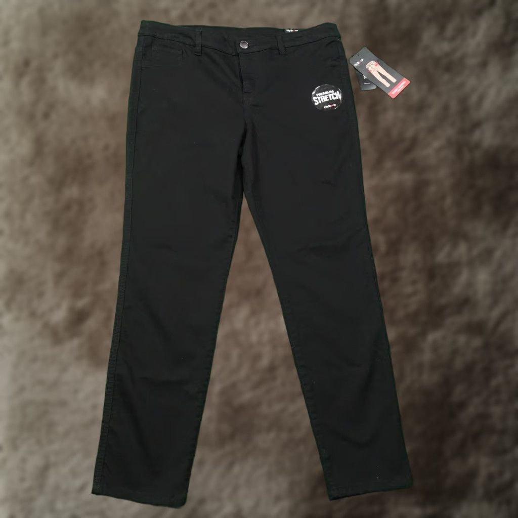 Vintage Style&co Pants Womens 10 Black Tummy Control Ankle Premium Stretch Slim Fit -O2 Size 32" / US 10 / IT 46 - 1 Thumbnail