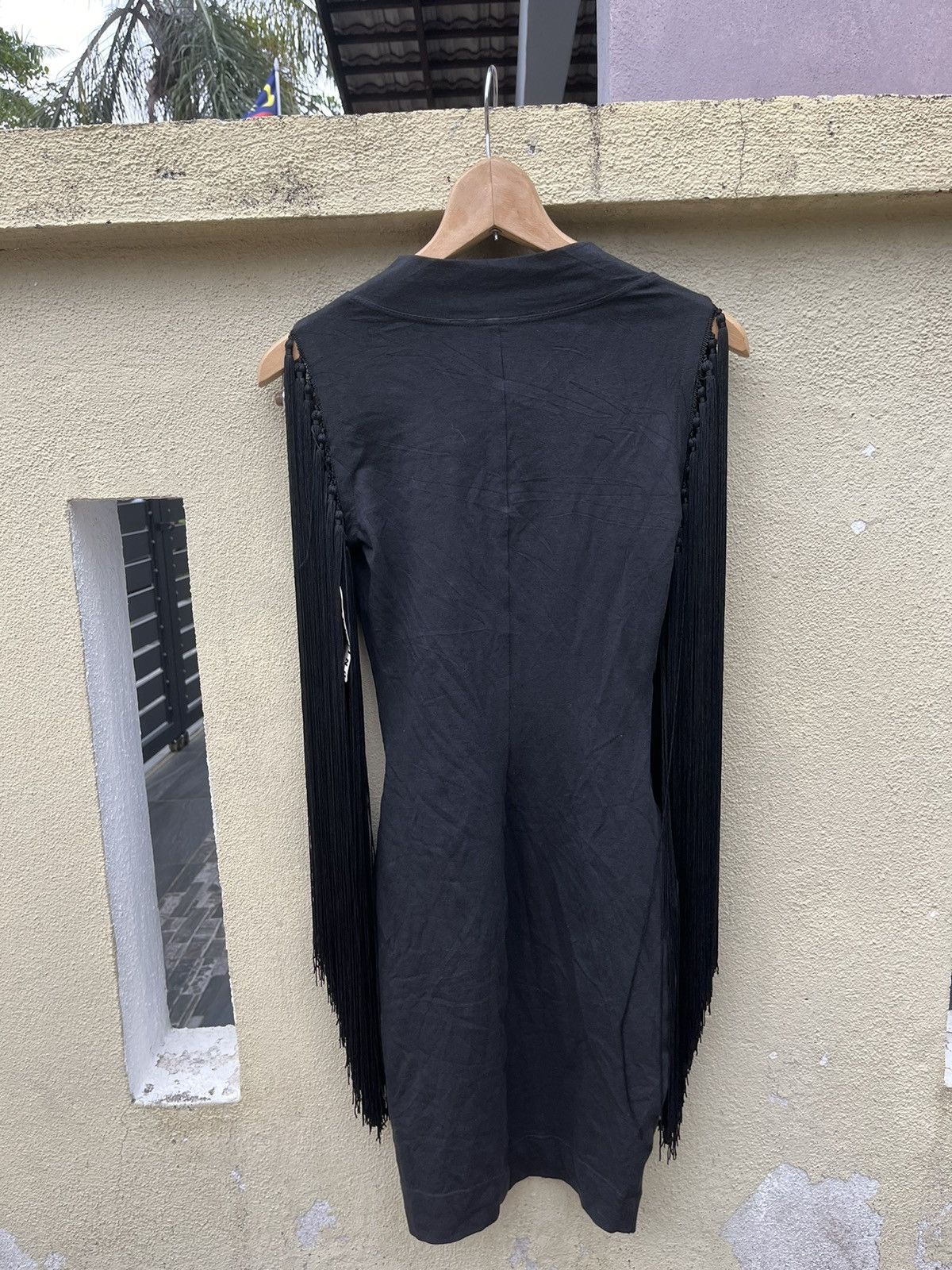 Moschino × Vintage 90s black fringe mini dress Size S / US 4 / IT 40 - 4 Thumbnail
