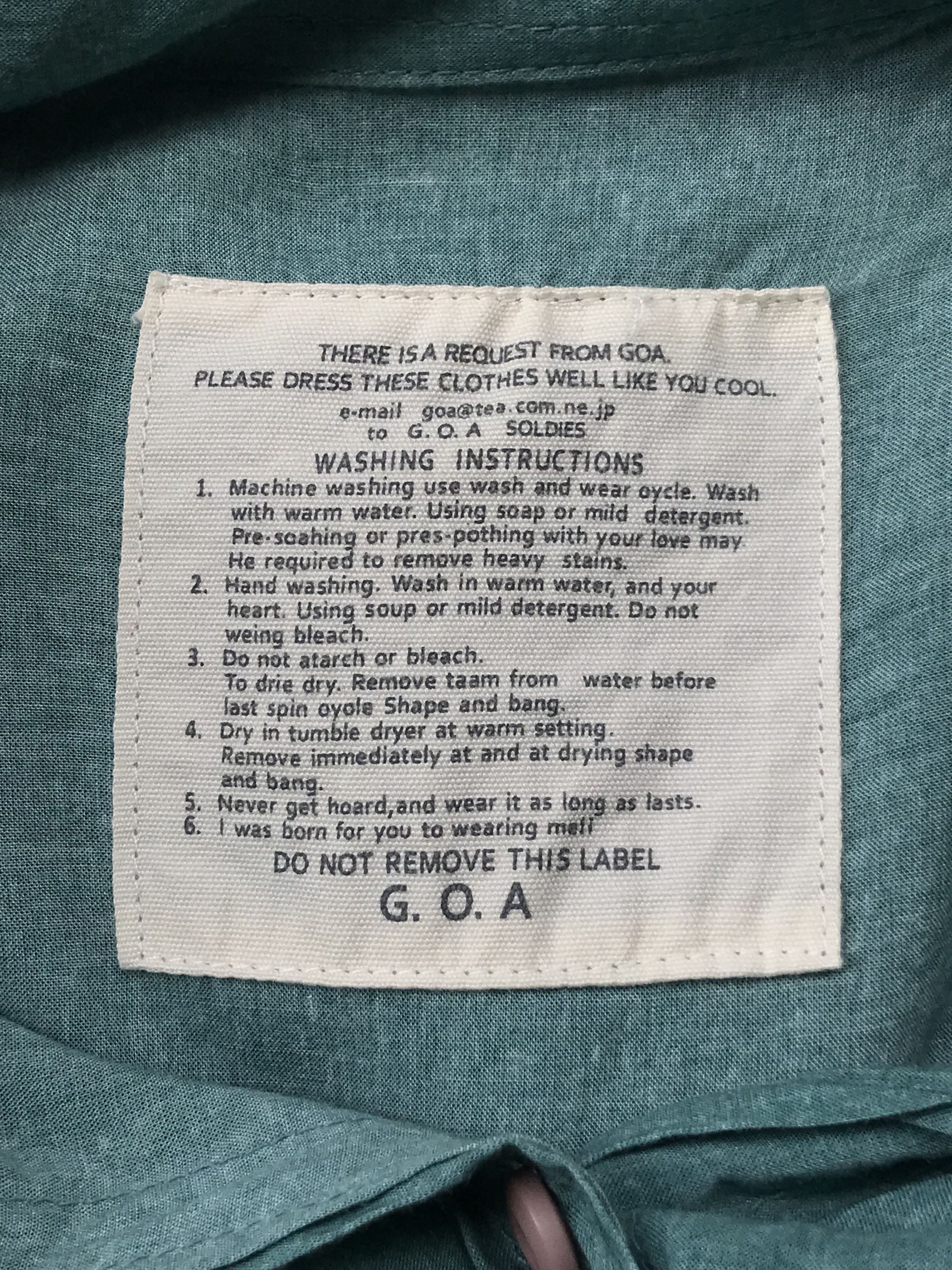 G.O.A Japanese Brand Rayon Mesh Long Sleeve
