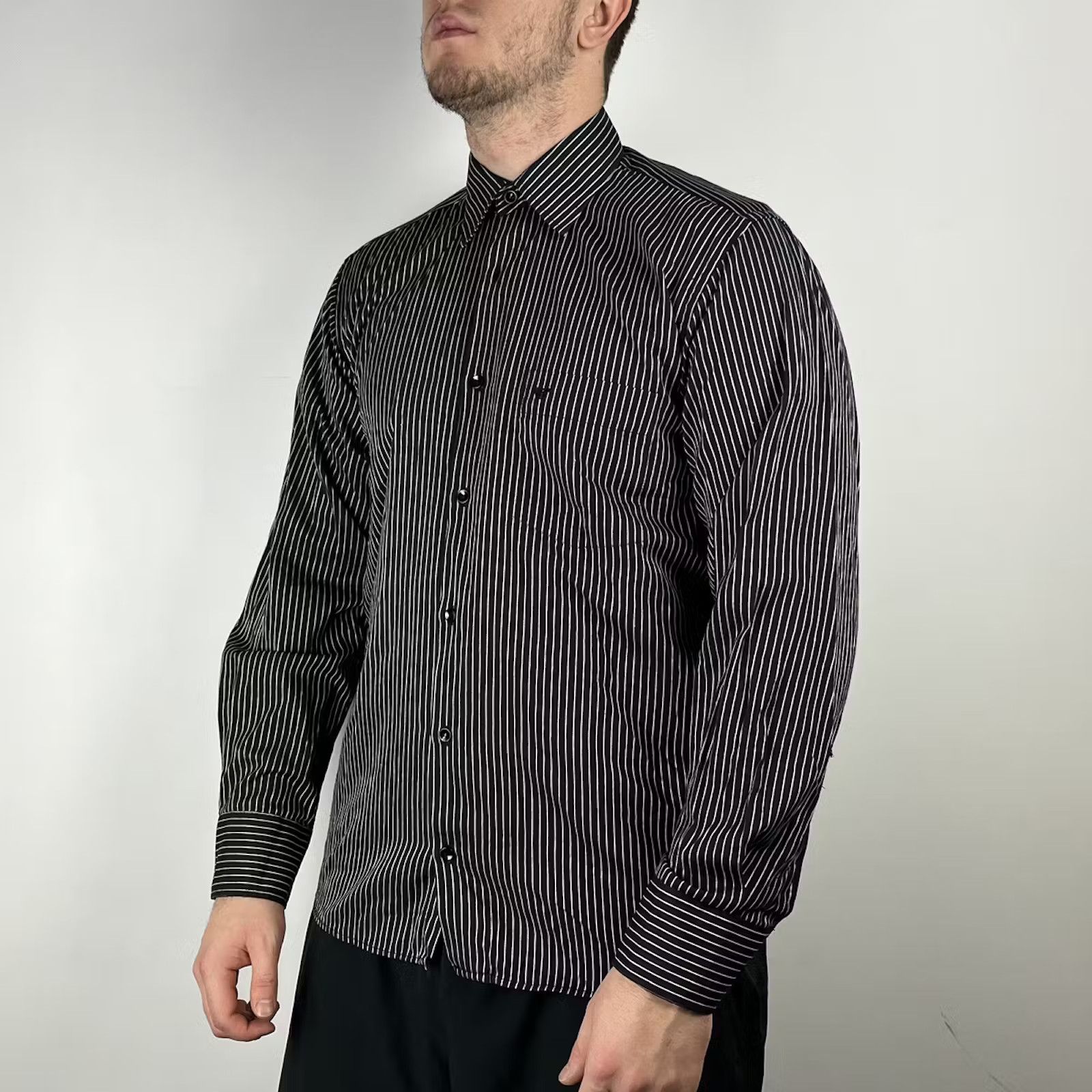 Armani Armani collezion shirt stripped size Large Size US L / EU 52-54 / 3 - 1 Thumbnail