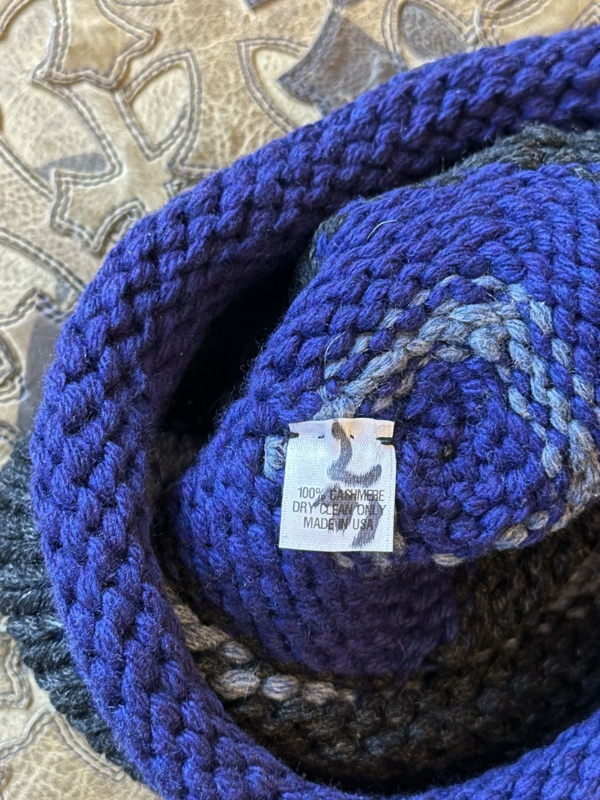 Chrome Hearts CHROME HEARTS BLACK & BLUE PATCH BEANIE Size ONE SIZE - 5 Thumbnail
