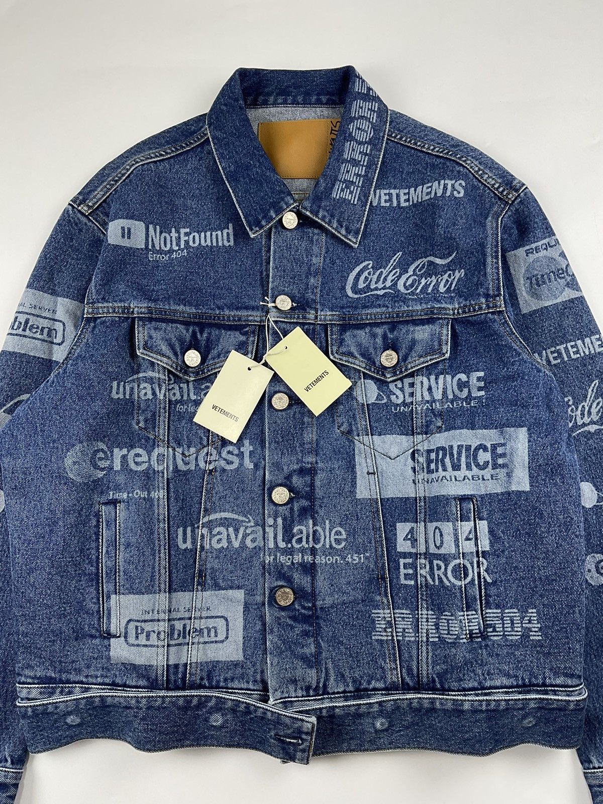 Vetements Vetements F/W'19 Error-Print Denim Jacket Size US L / EU 52-54 / 3 - 5 Thumbnail