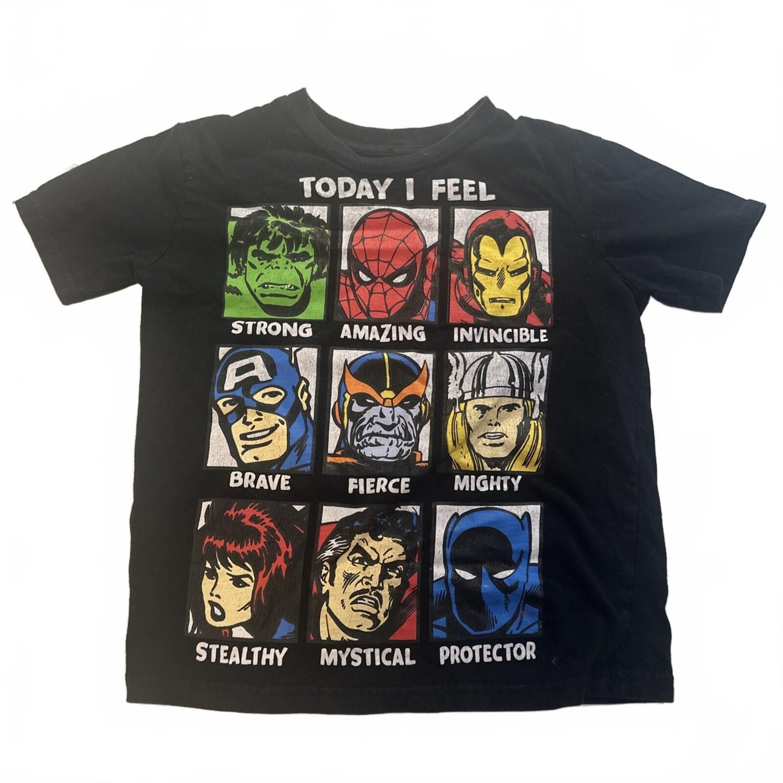 Marvel Comics Marvel Avengers “Today I Feel” Children’s Sz 7/8 T-Shirt Size US XXS / EU 40 - 1 Thumbnail