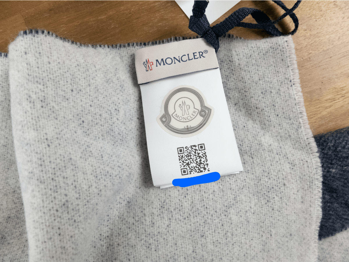 Moncler MONCLER rooster logo print gray blue wool scarf NWT Size ONE SIZE - 8 Thumbnail
