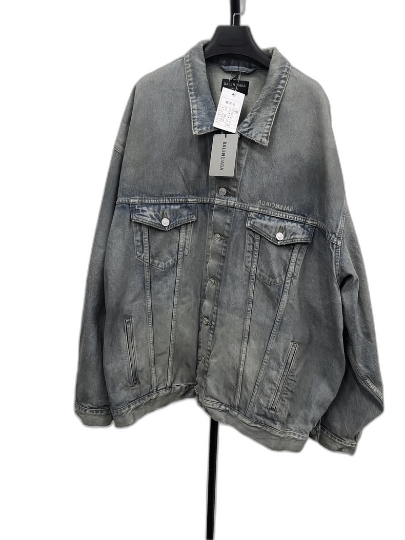 Balenciaga Balenciaga Long Sleeve Denim Jacket with Logo Size US M / EU 48-50 / 2 - 1 Thumbnail