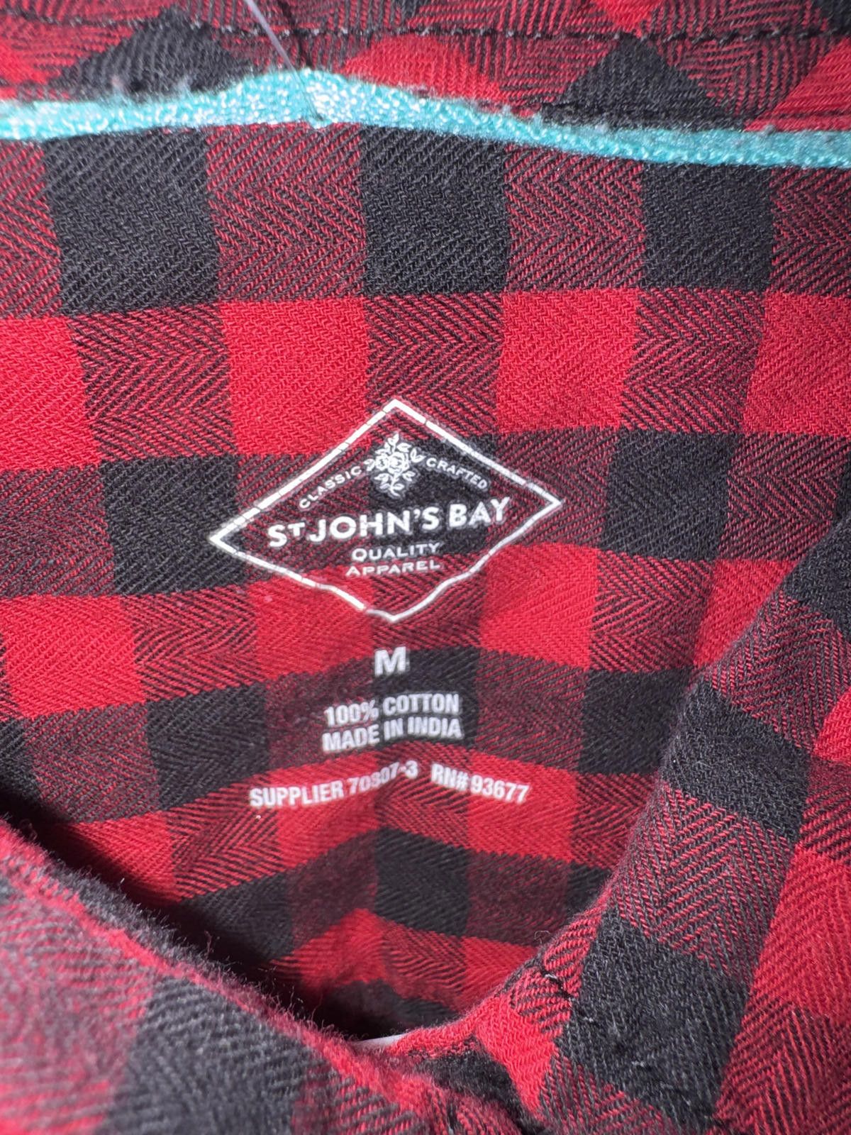 St. Johns Bay St John's Bay Red and Black Checkered Flannel Shirt Medium Size US M / EU 48-50 / 2 - 3 Thumbnail