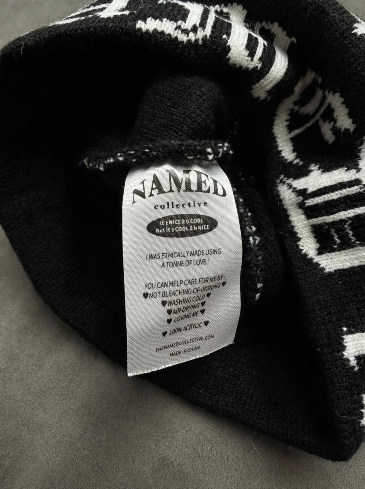 Named Collective Named Collective Gothic Lettering No Cuff Knit Black Beanie Size ONE SIZE - 6 Thumbnail
