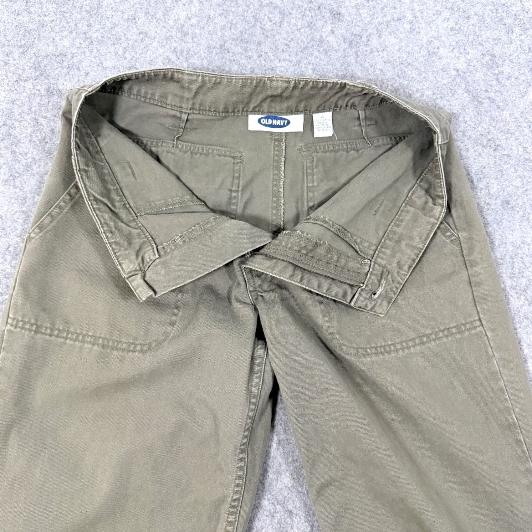 Old Navy Old Navy Casual Outdoor Pull-On Pants Women's Regular 4 Green Cotton Twill Pockets Relaxed Straight Khakis Modern 80s 90s USA Mens Girls Size 27" / US 4 / IT 40 - 4 Thumbnail