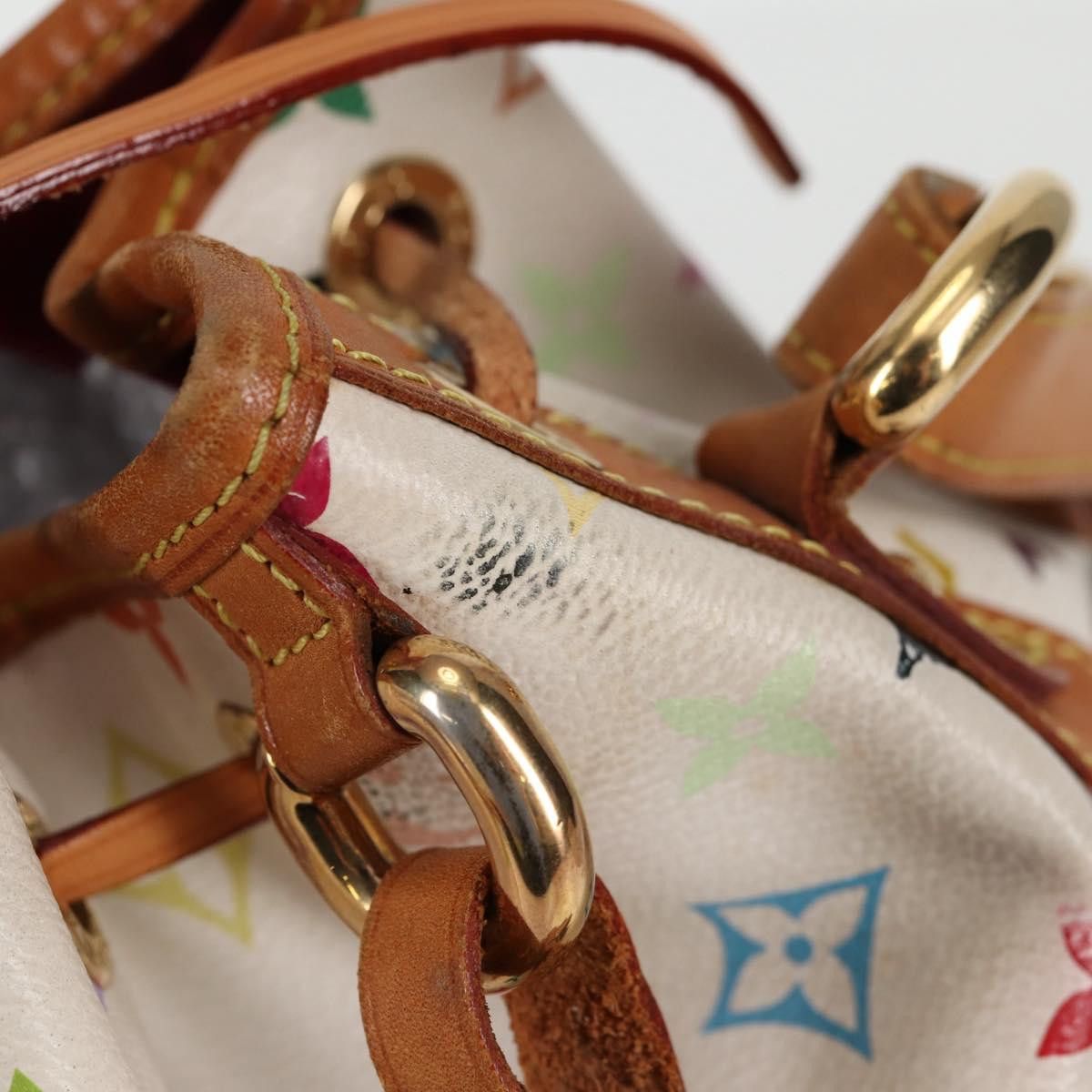 Louis Vuitton LOUIS VUITTON Monogram Multicolor Petit Noe Bag White M42229 Size ONE SIZE - 9 Thumbnail