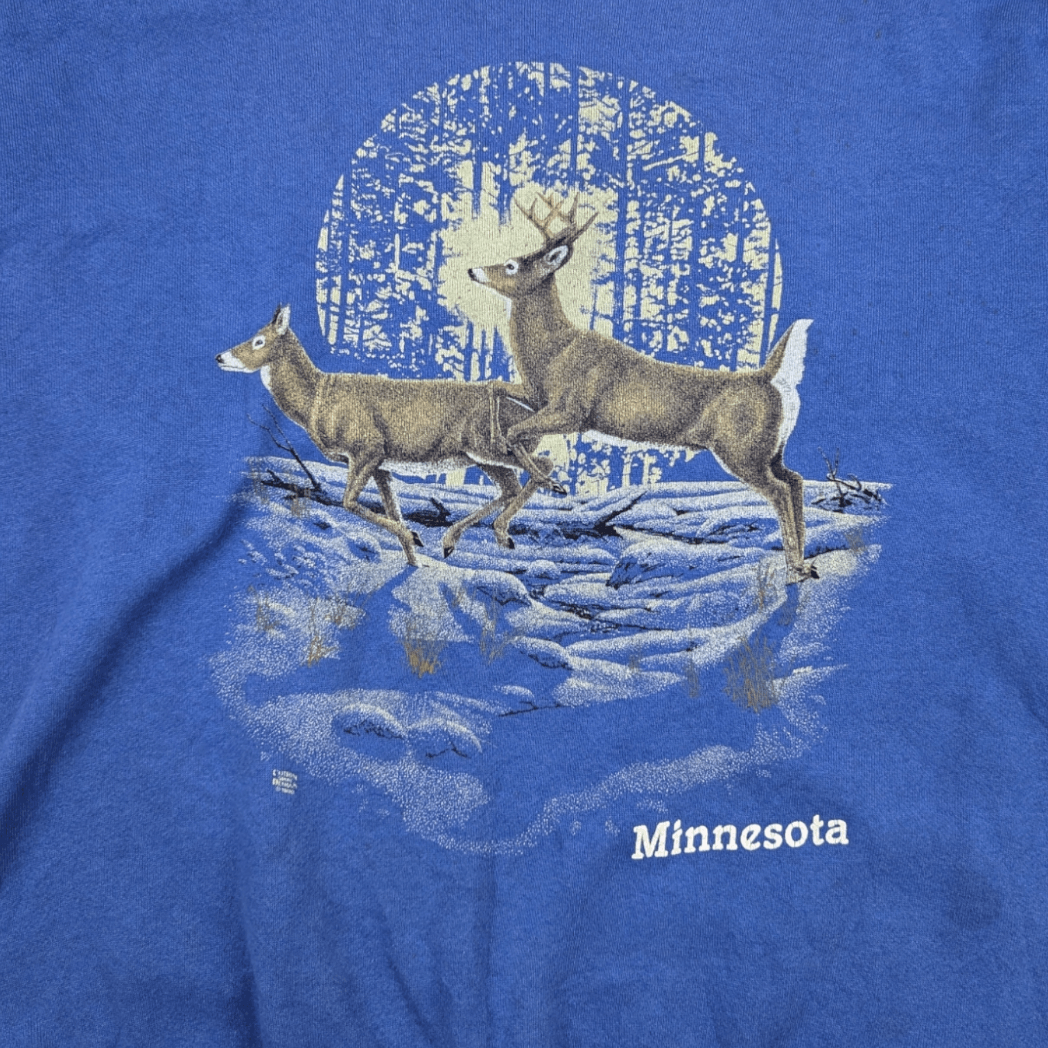 Tultex Vintage 90's TULTEX Minnesota Deer Animal Jumper Sweatshirt Size US XL / EU 56 / 4 - 4 Thumbnail