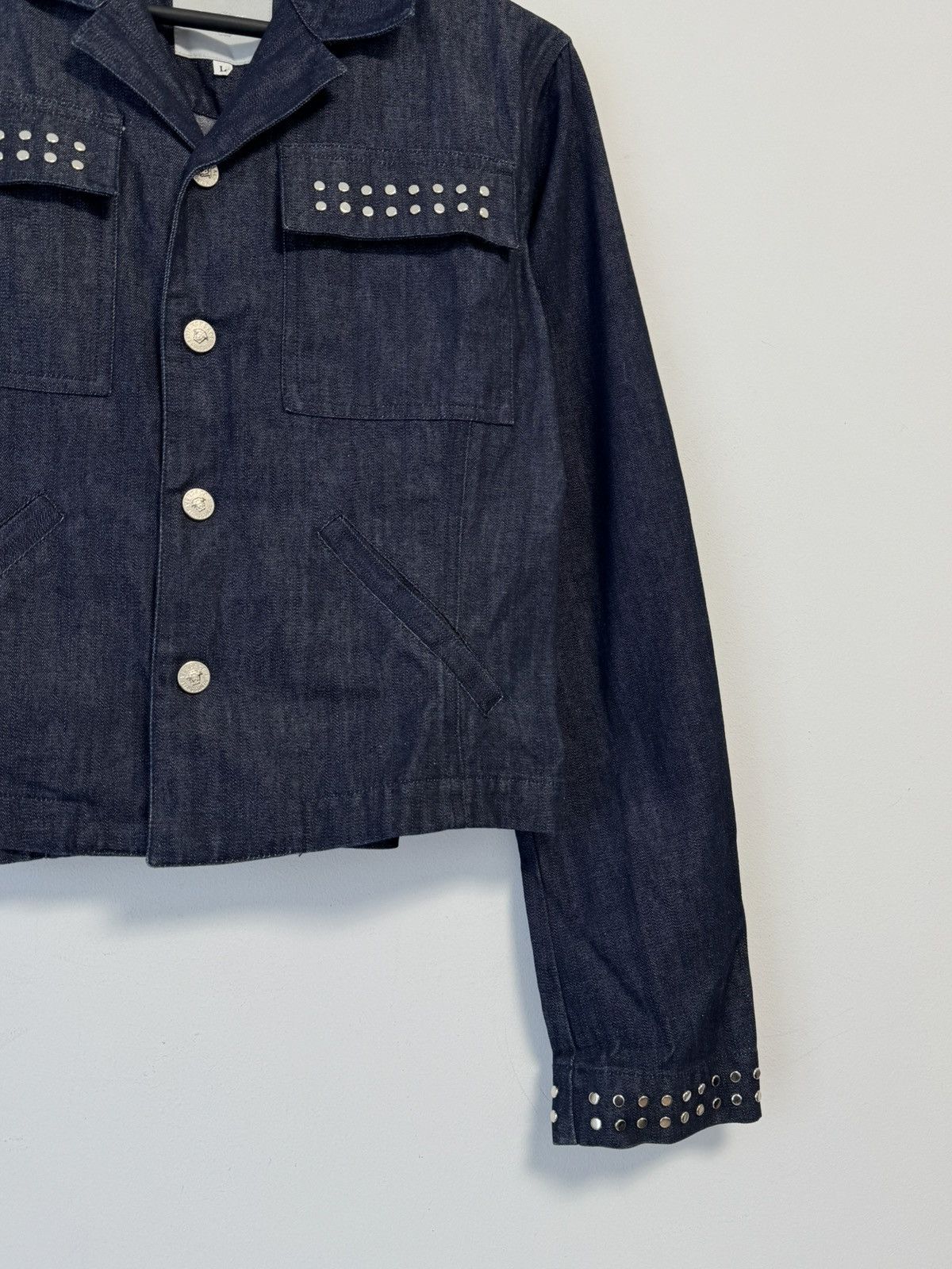 Versace Jeans Couture Versace Jeans Couture Rhinestone Denim Set Cropped Jacket Size L / US 10 / IT 46 - 4 Thumbnail