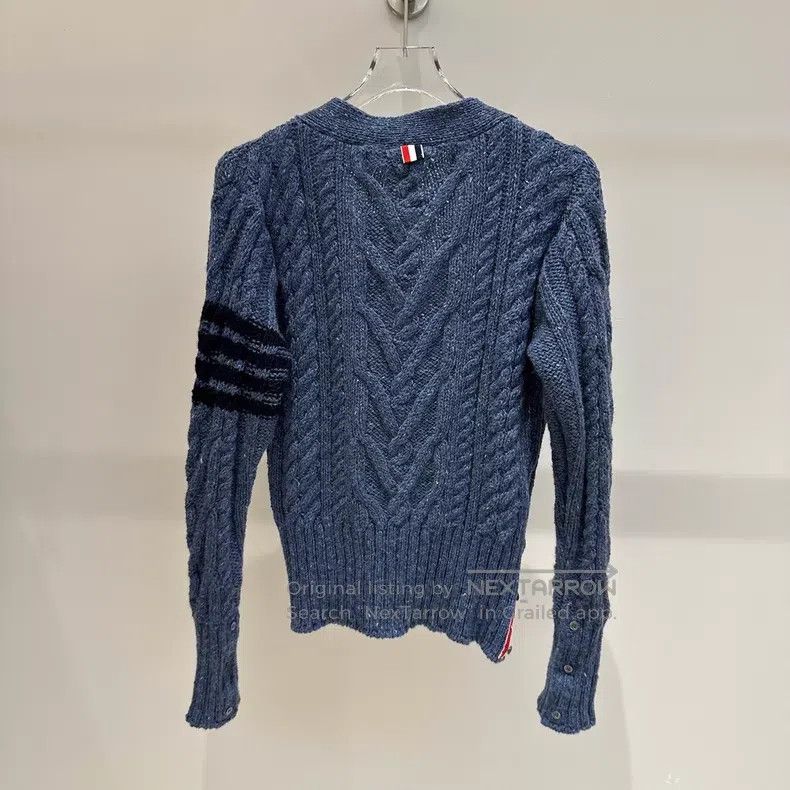 Thom Browne Thom Browne Classic Four Stripe Single-Breasted Wool Knit Size US S / EU 44-46 / 1 - 5 Thumbnail