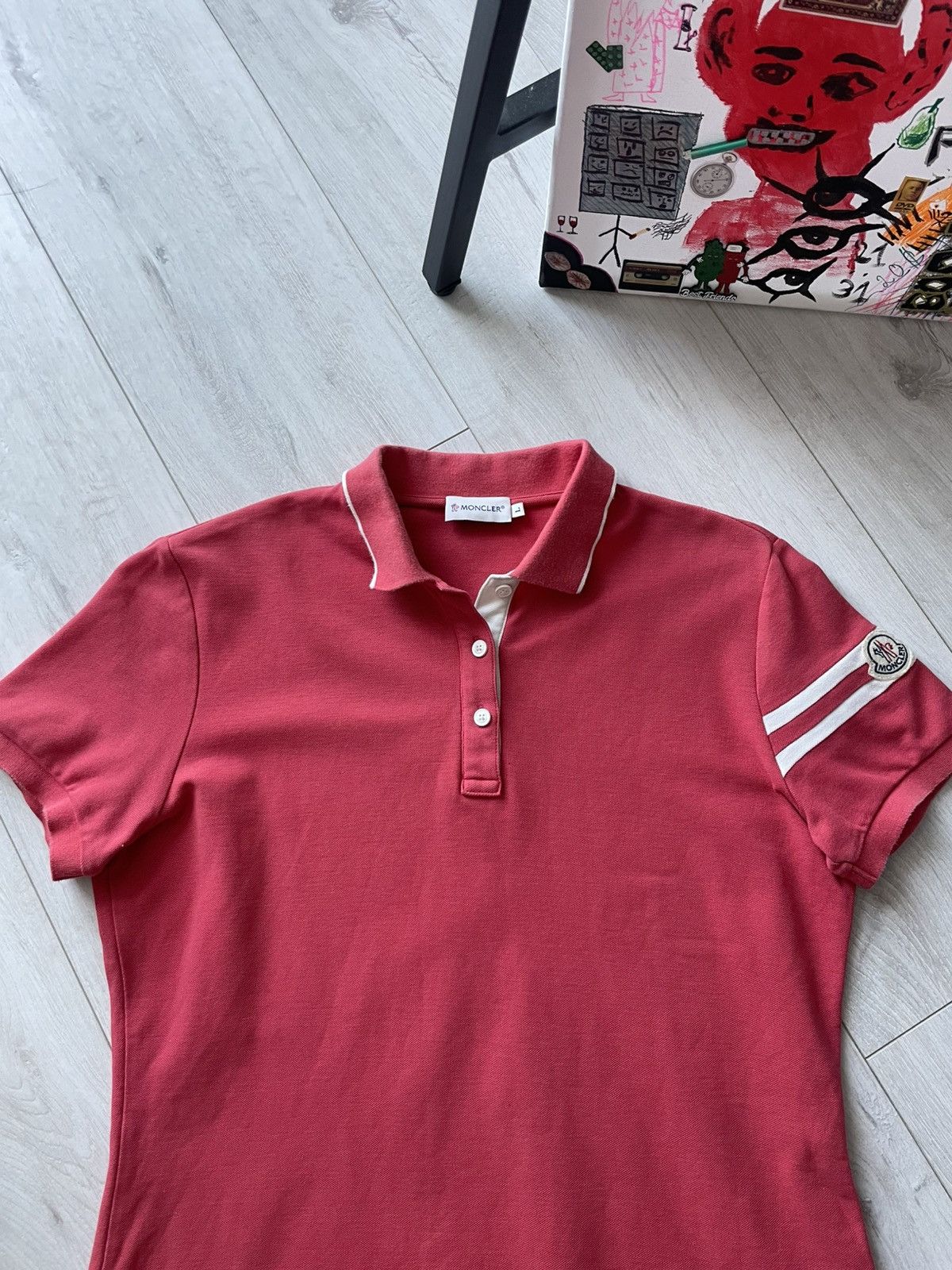 Moncler Moncler Polos T-Shirt Coral Womens Size L / US 10 / IT 46 - 5 Thumbnail