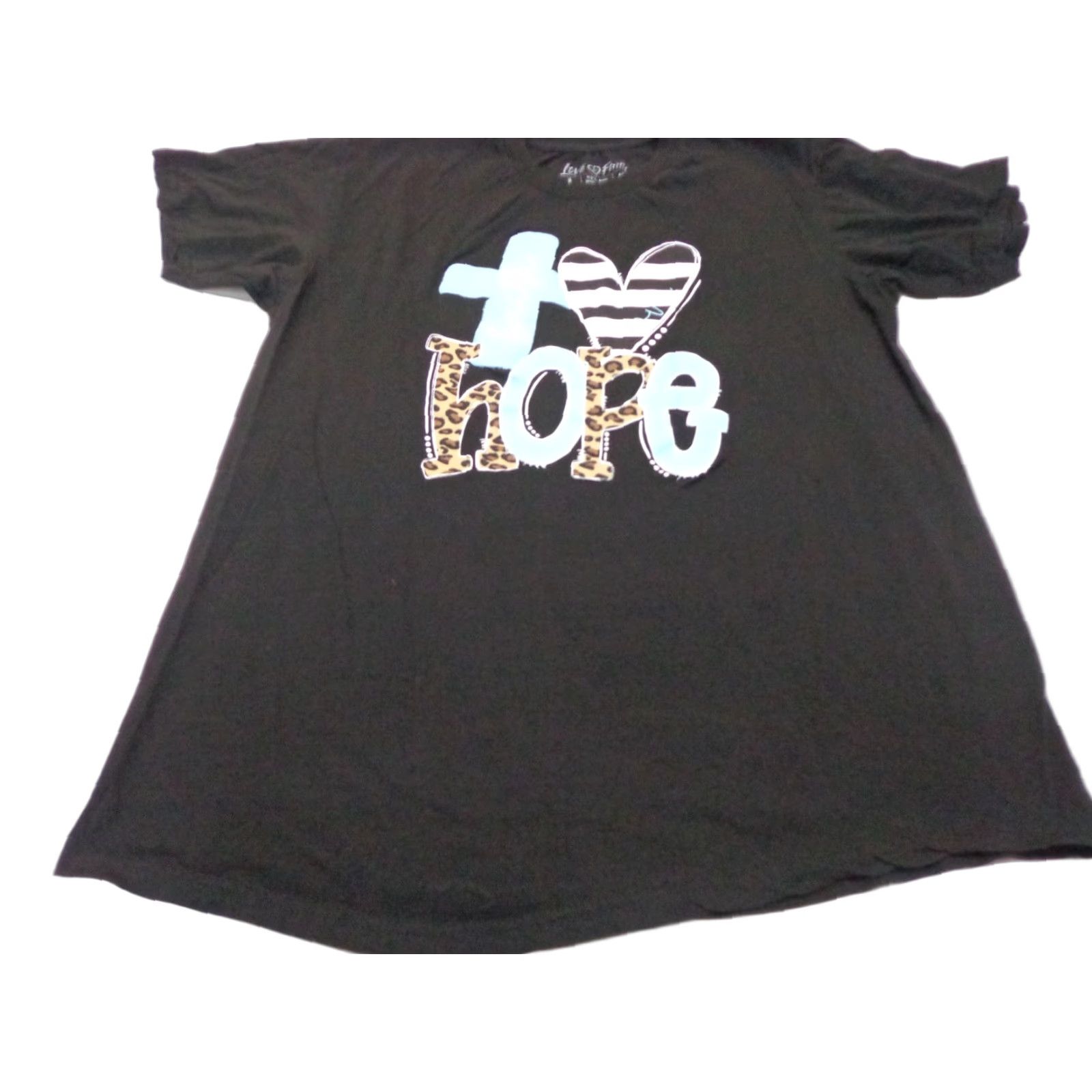Vintage LOVE IN FAITH Hope T-Shirt Tee Black Womens Size Large Size L / US 10 / IT 46 - 1 Thumbnail