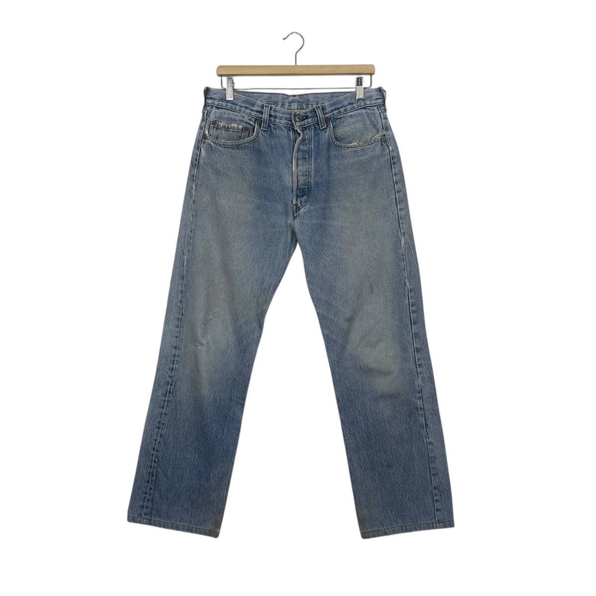 Japanese Brand Vintage 80s Levis 501 Big E Button Fly Distressed Jeans Size US 32 / EU 48 - 1 Thumbnail
