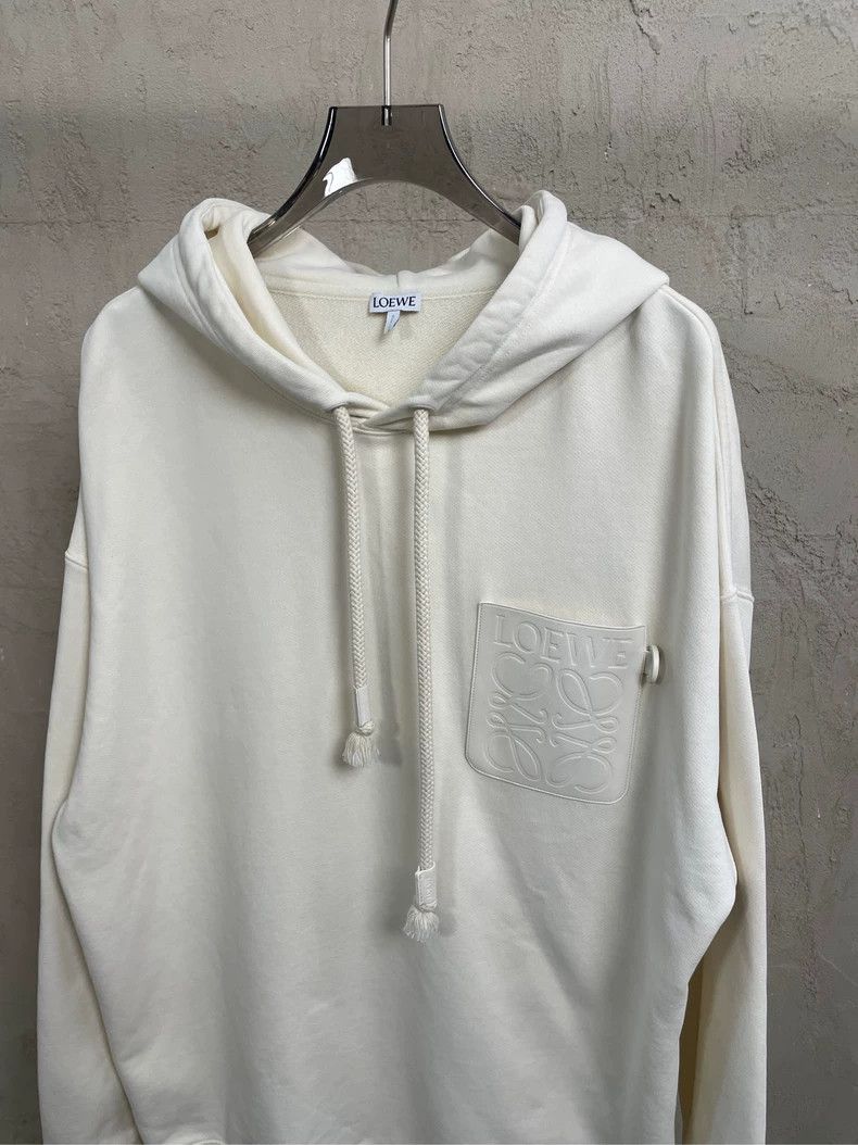 Loewe LOEWE Leather Logo hooded sweater Size L / US 10 / IT 46 - 3 Thumbnail