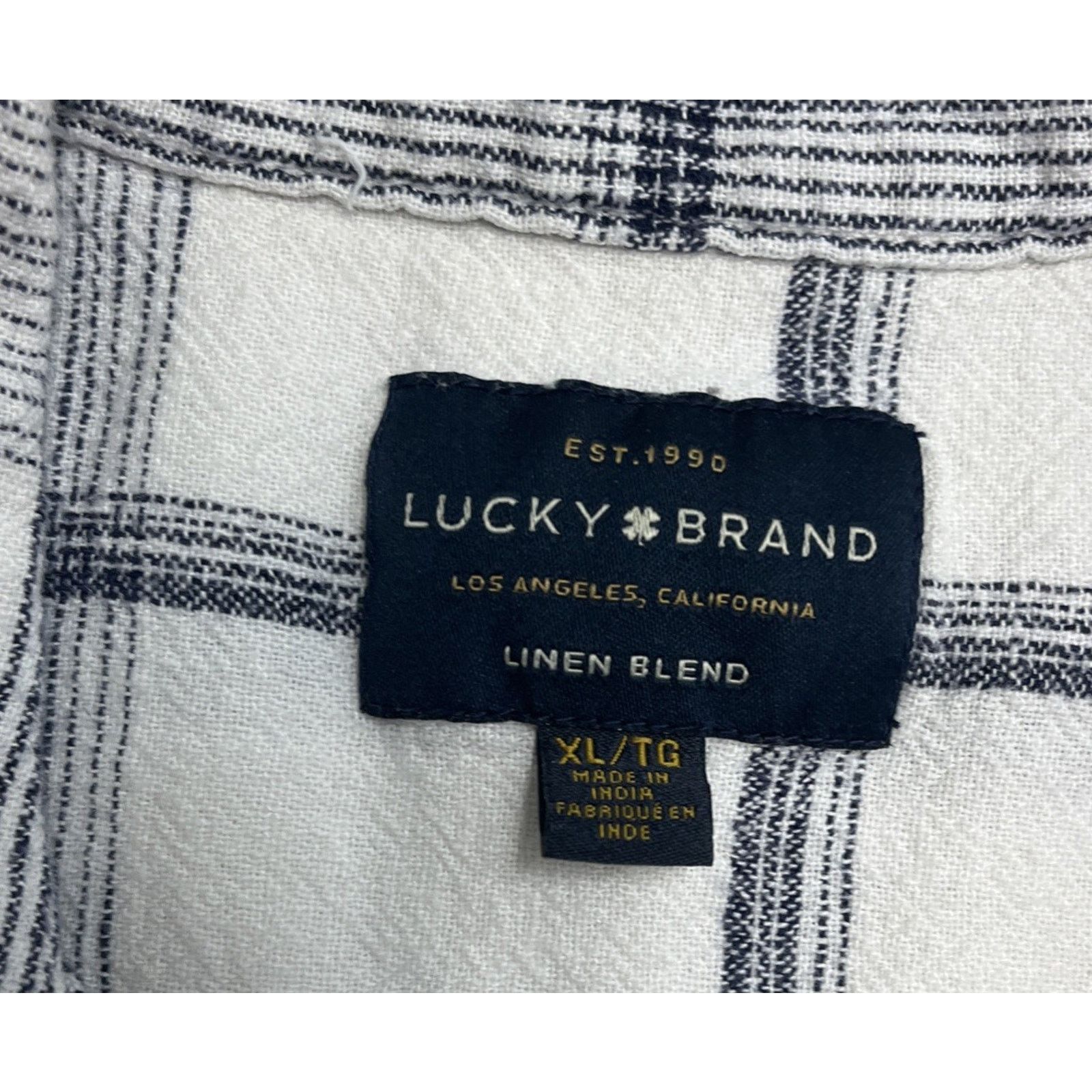 Lucky Brand Lucky Brand Linen Blend Plaid Button Front Shirt Men's XL Size US XL / EU 56 / 4 - 6 Thumbnail